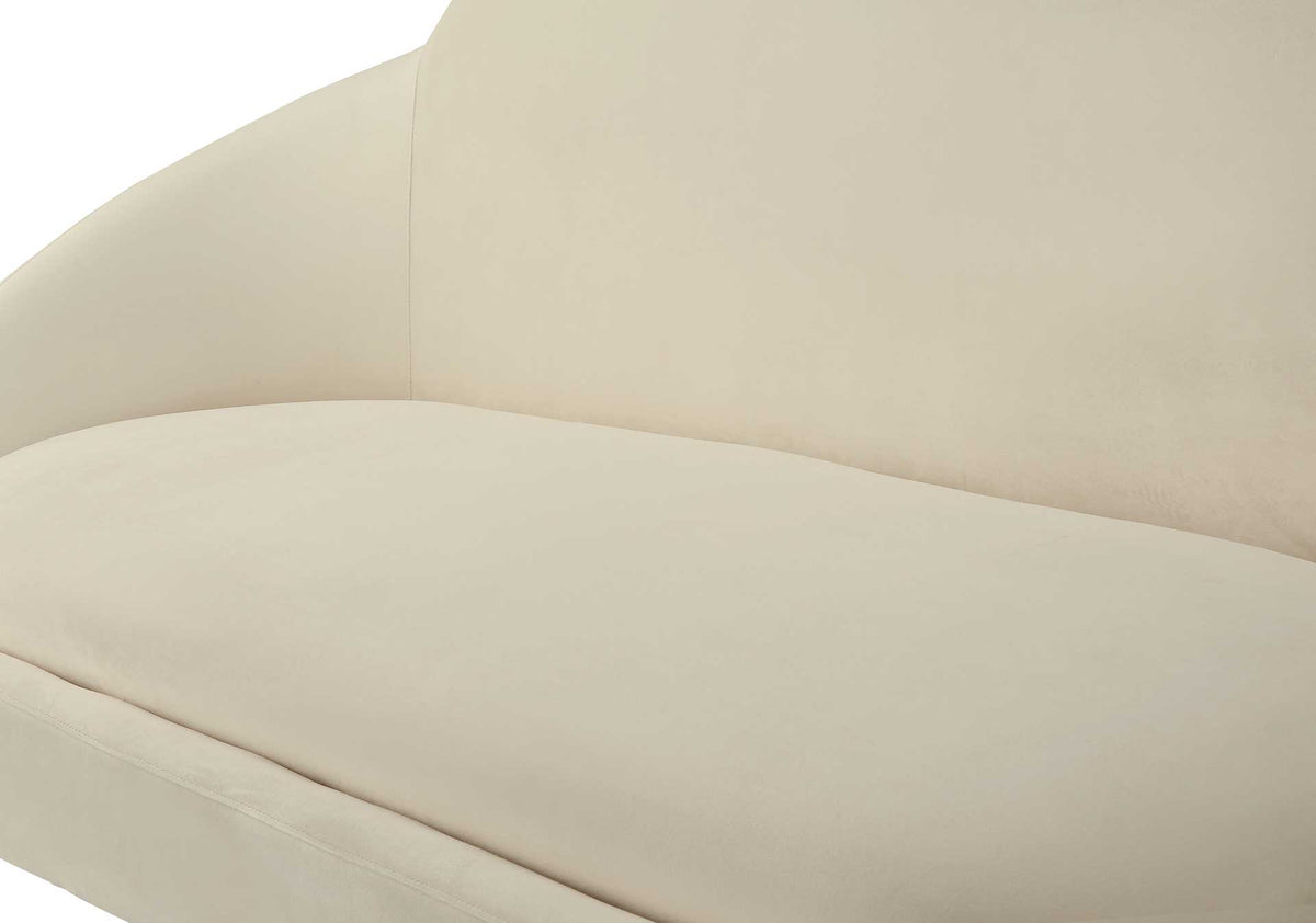 Cumulus Velvet Settee Cream
