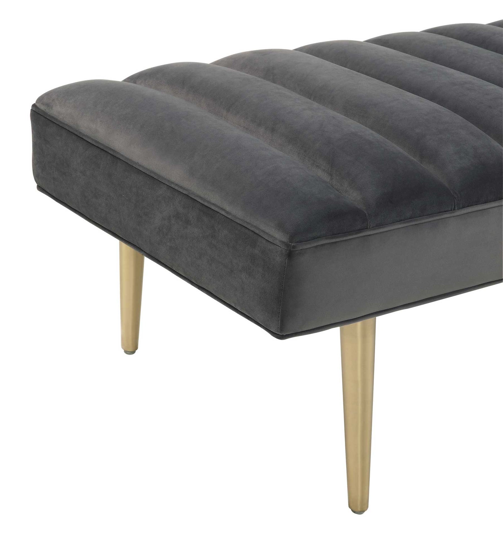 Jaxon Velvet Bench Gray