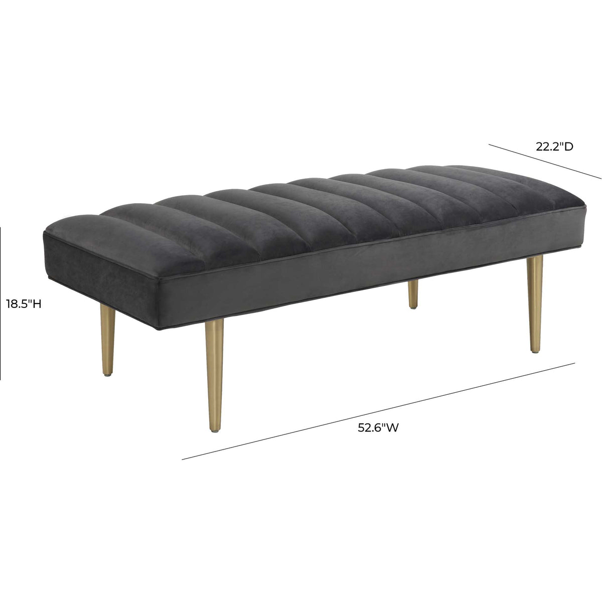 Jaxon Velvet Bench Gray