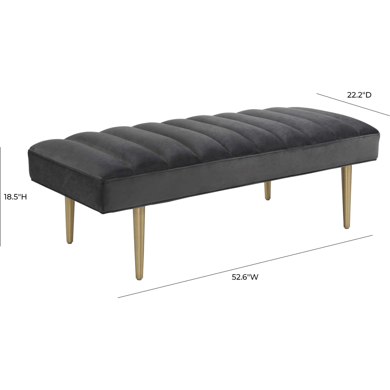 Jaxon Velvet Bench Gray