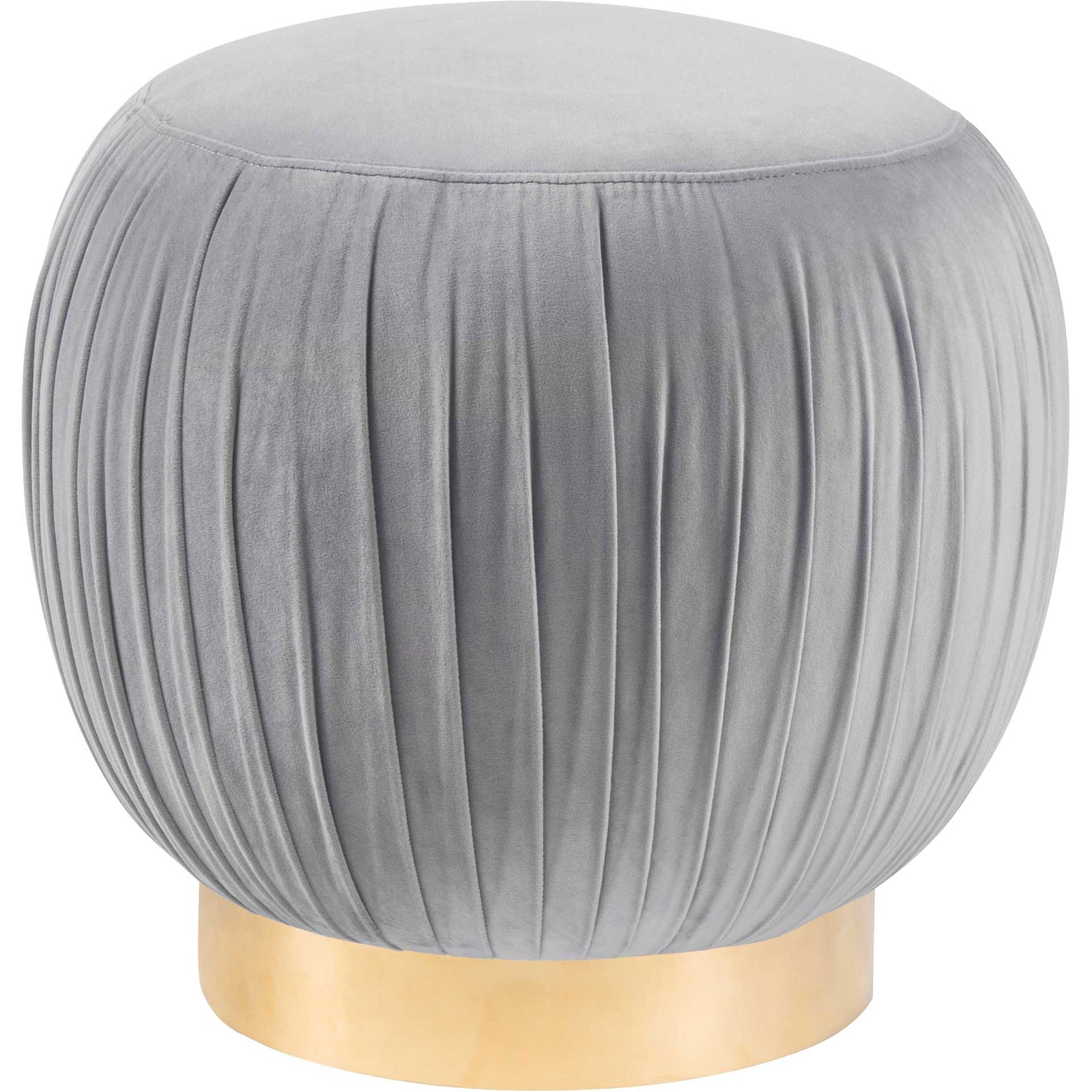 Turner Velvet Ottoman Gray