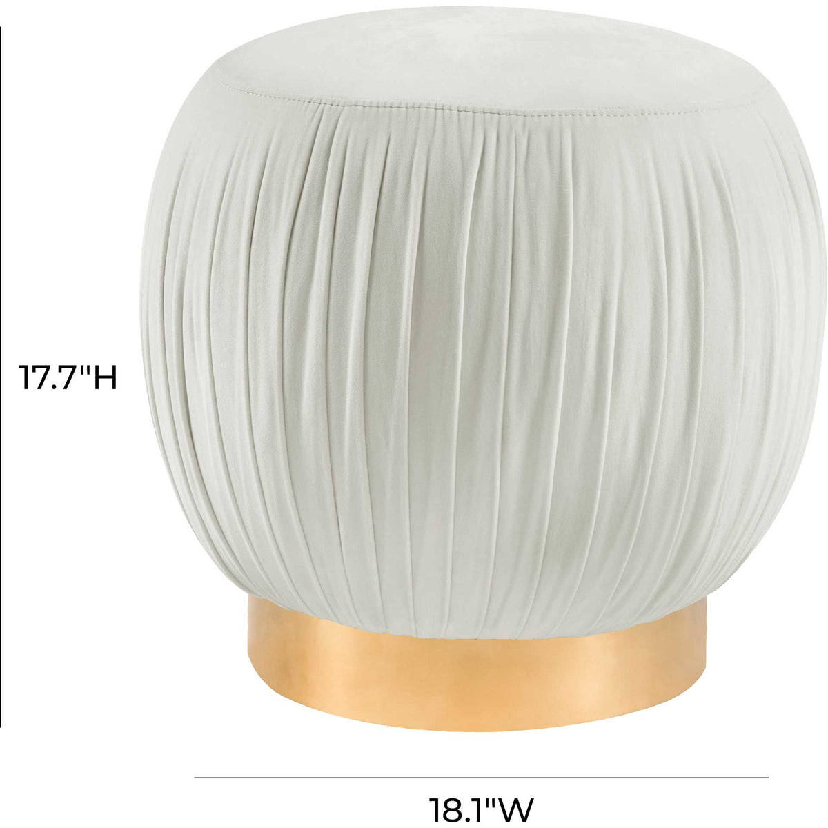 Turner Velvet Ottoman Cream