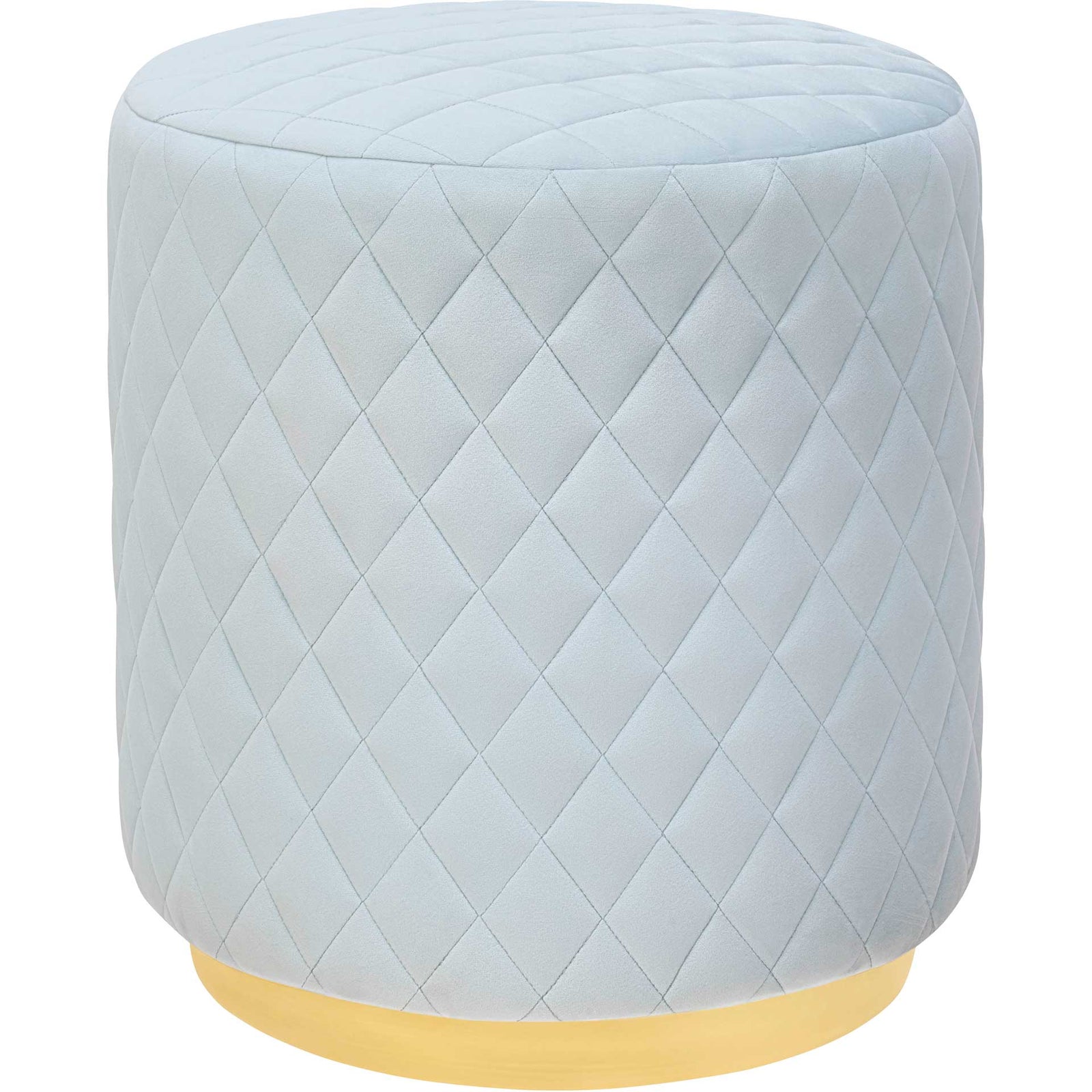 Abey Velvet Ottoman Blue