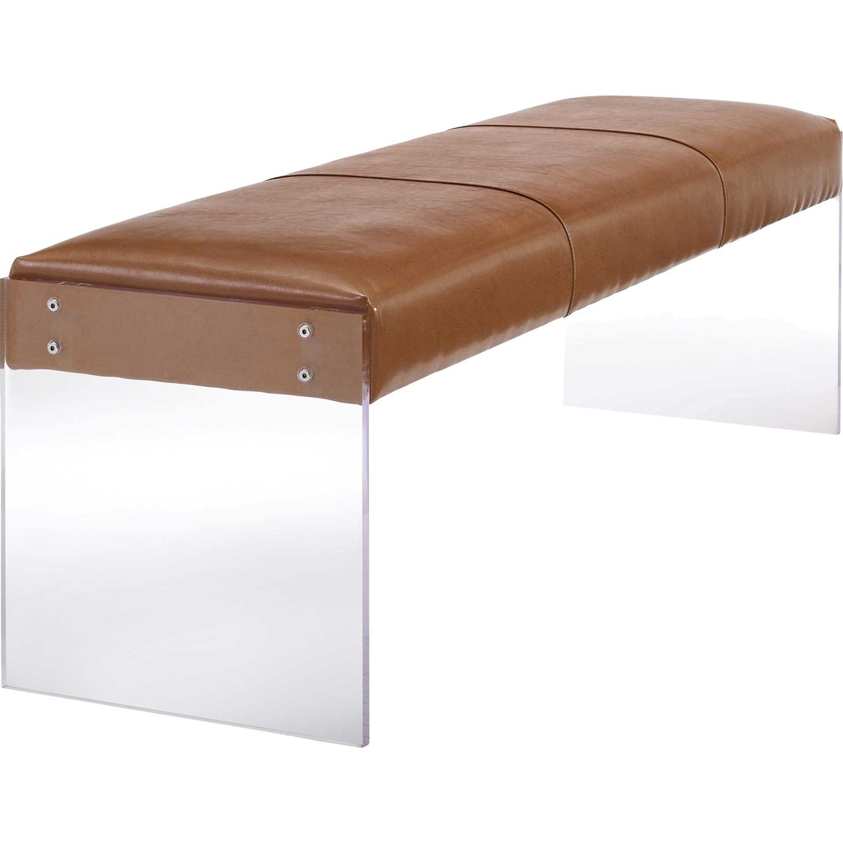 Enrica Leather/Acrylic Bench Brown