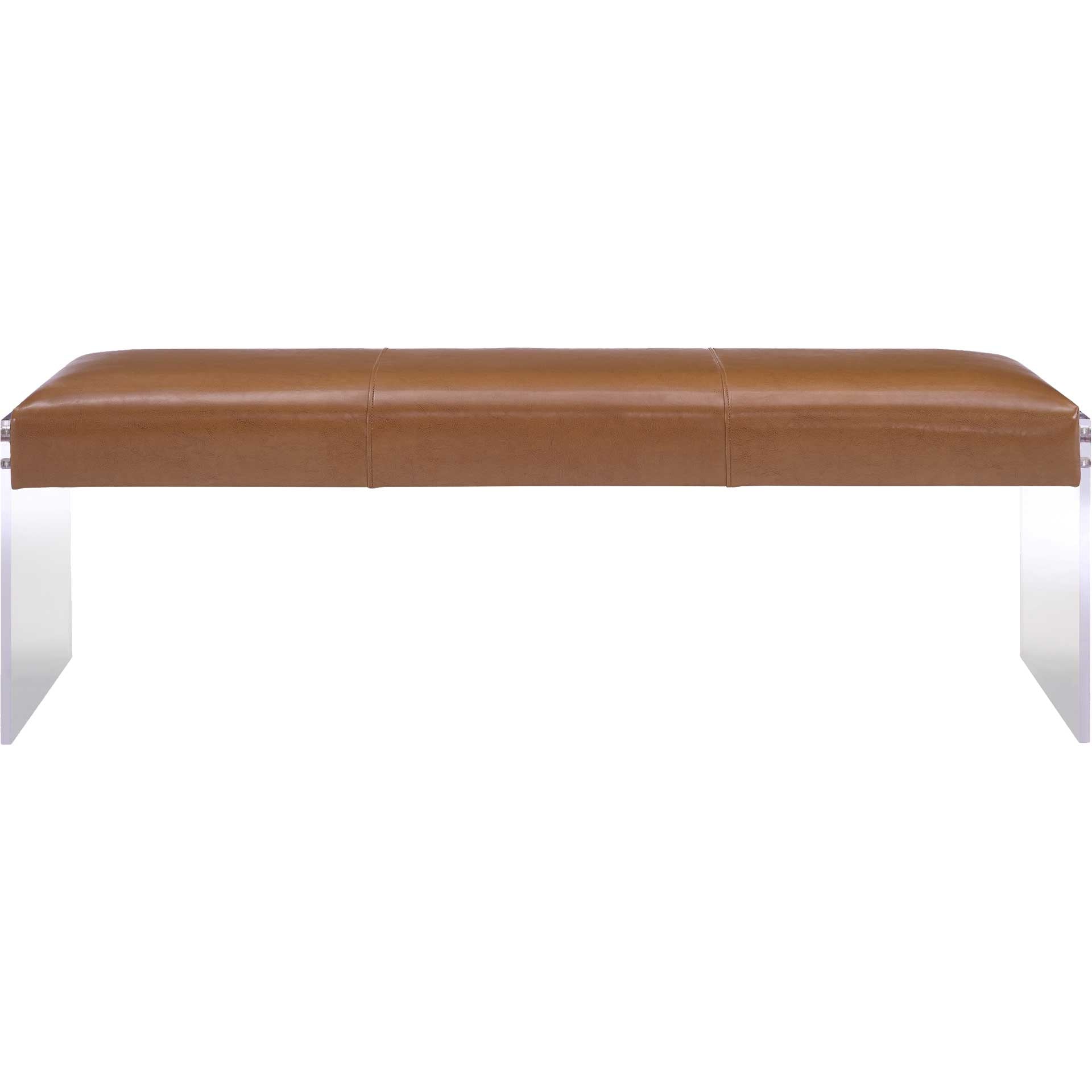 Enrica Leather/Acrylic Bench Brown