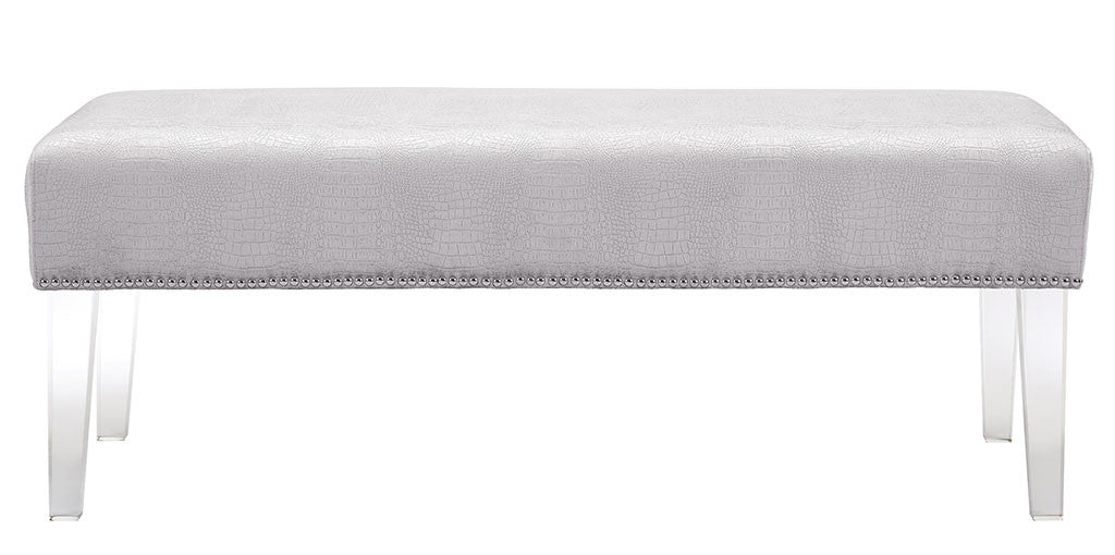 Steinway Silver Croc Velvet Acrylic Bench