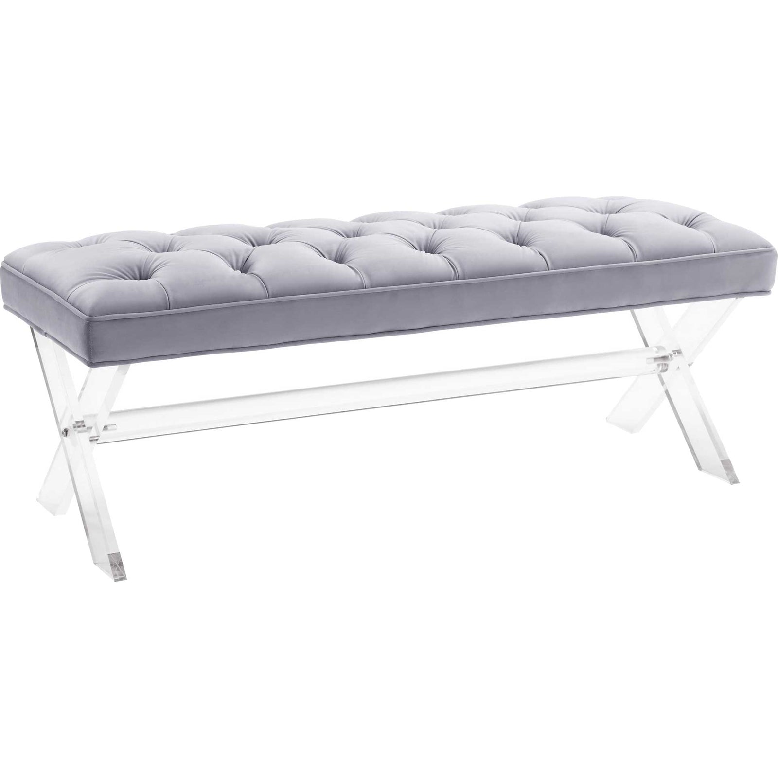 Clairton Lucite Bench Gray