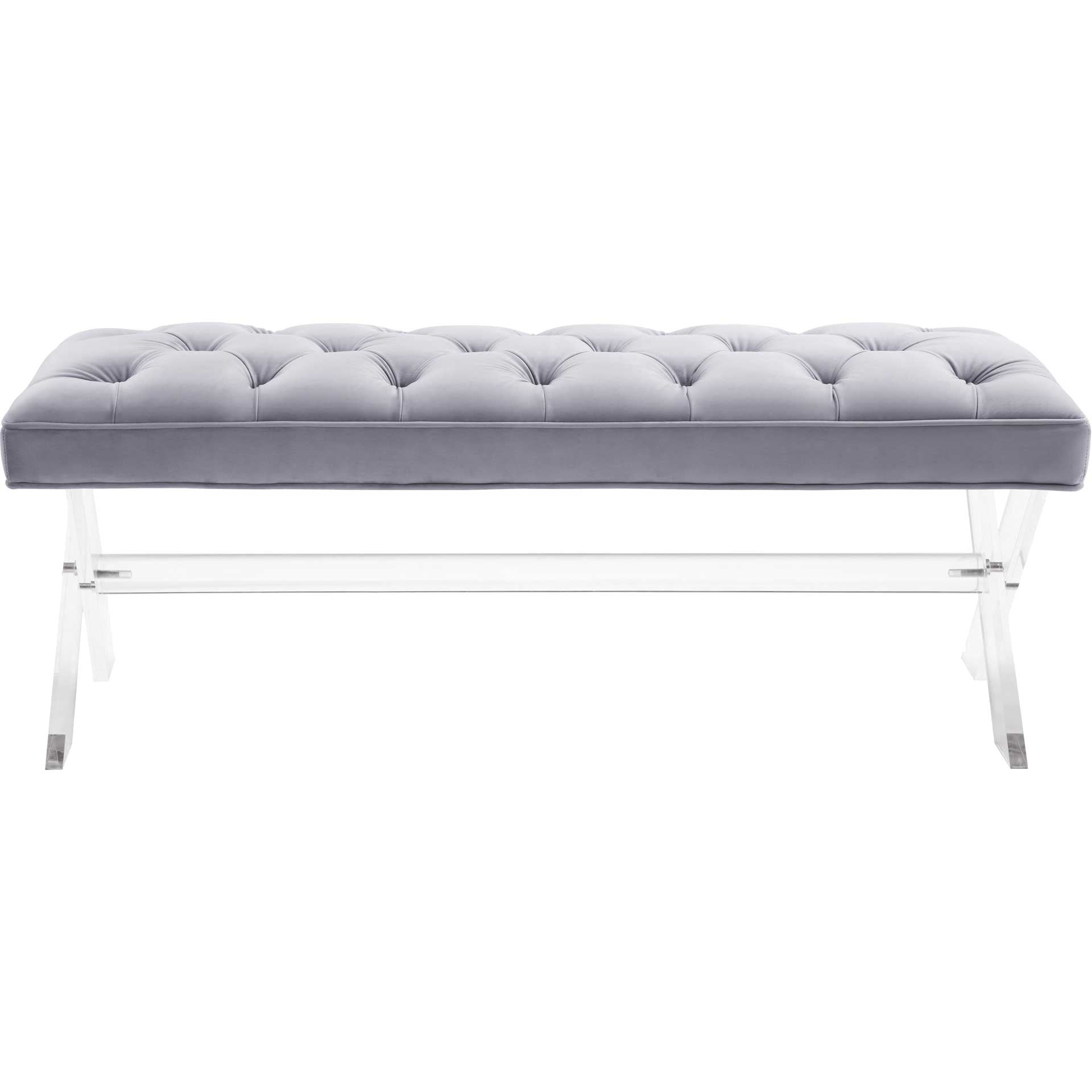 Clairton Lucite Bench Gray