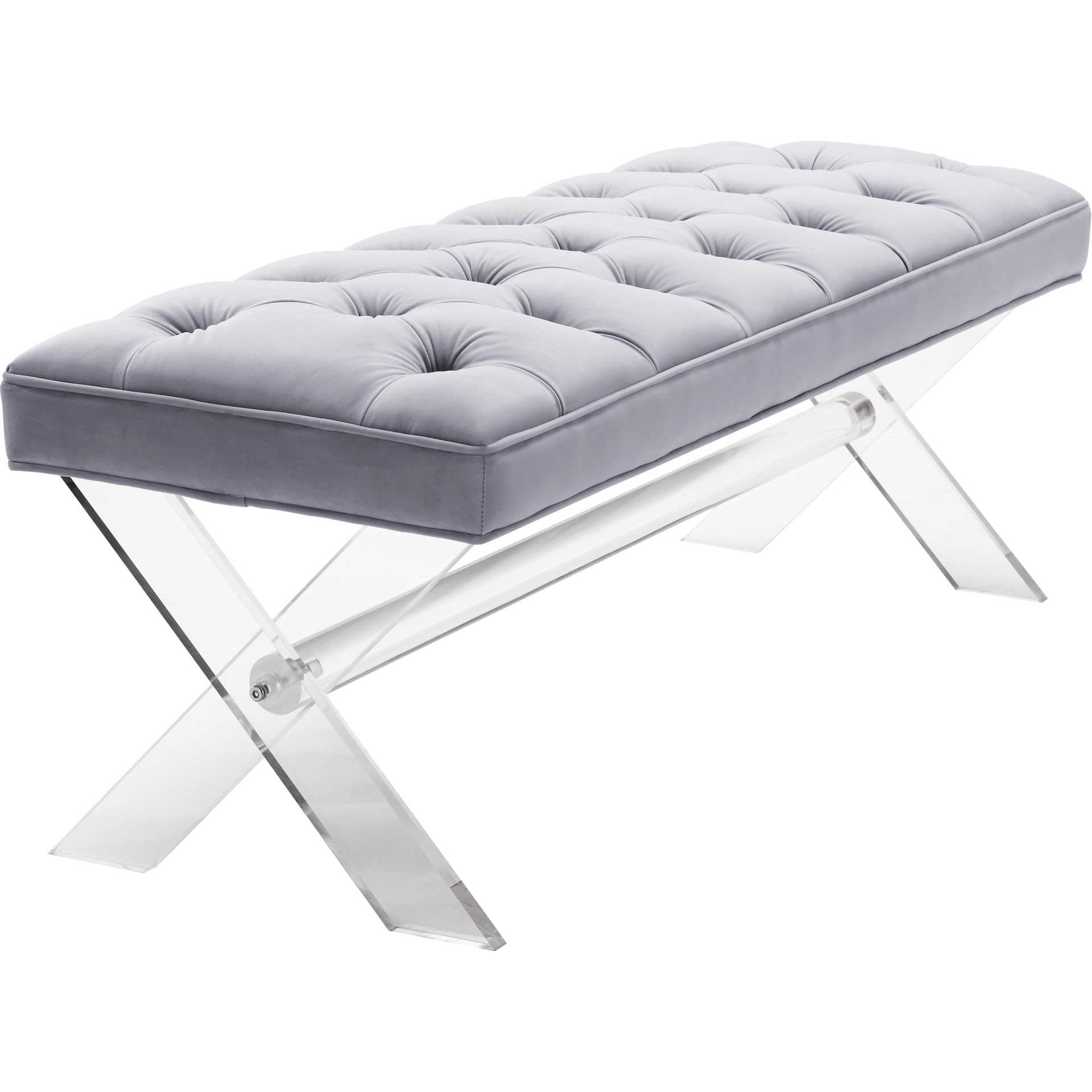 Clairton Lucite Bench Gray