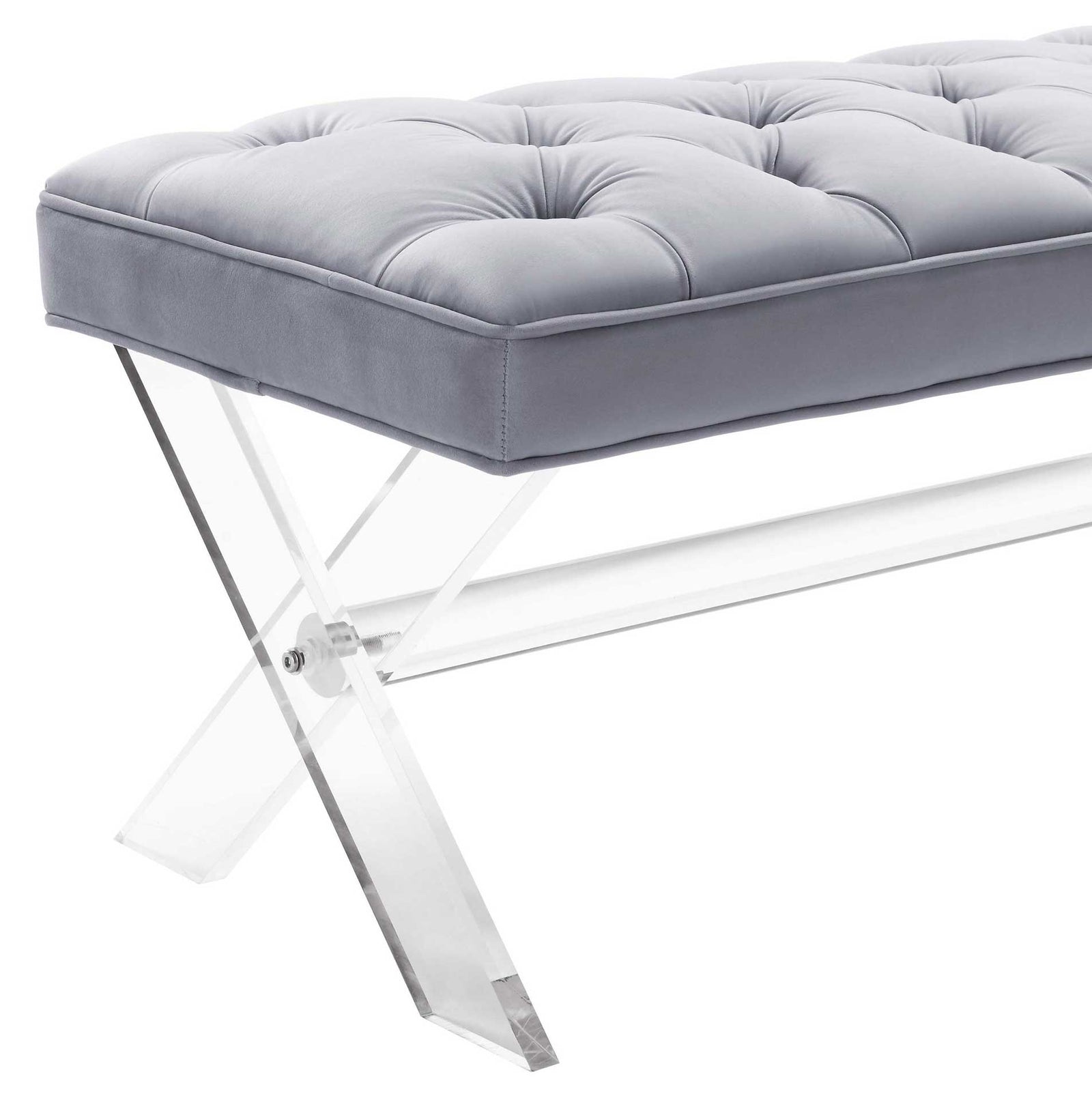 Clairton Lucite Bench Gray