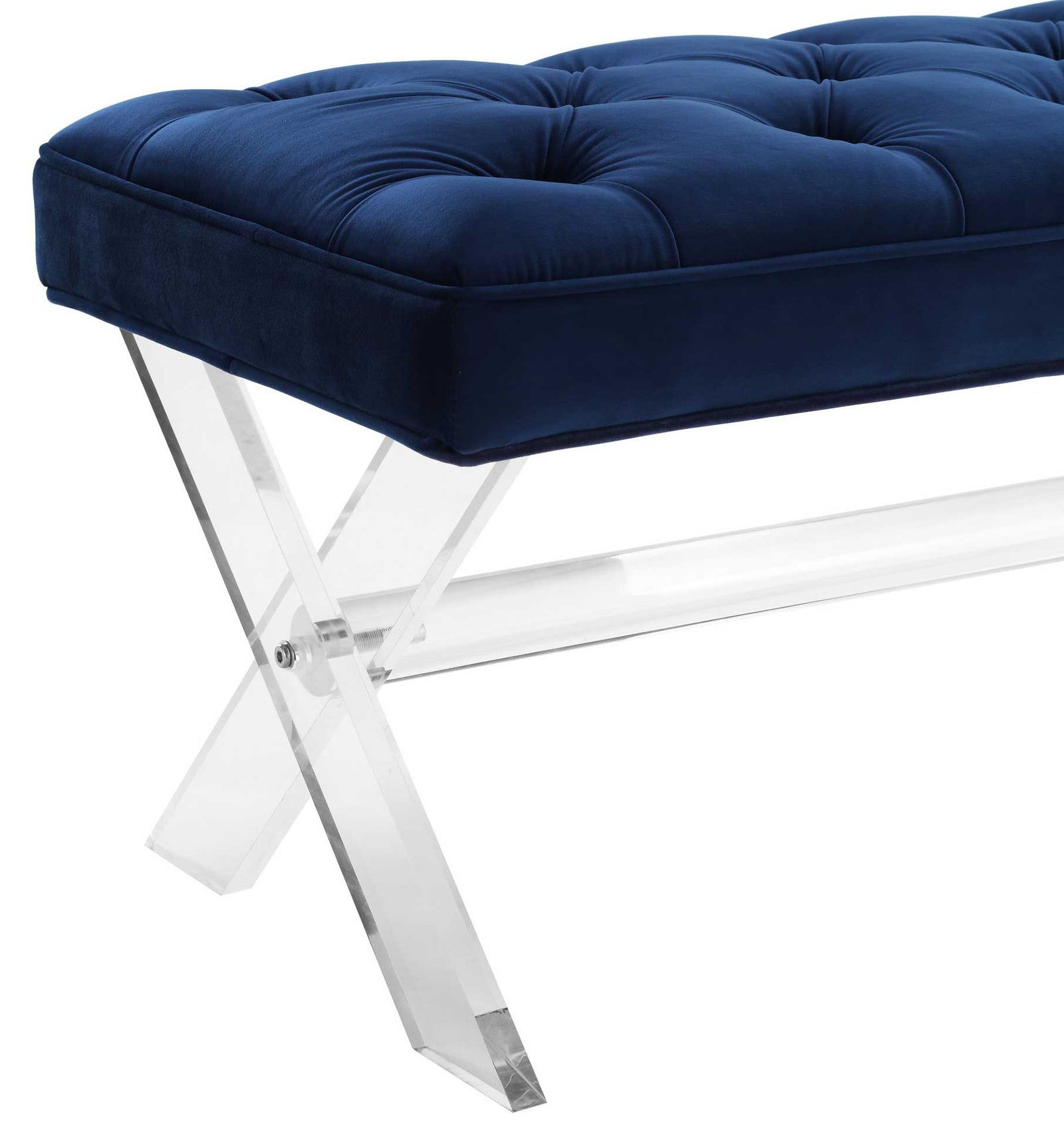 Clairton Lucite Bench Navy