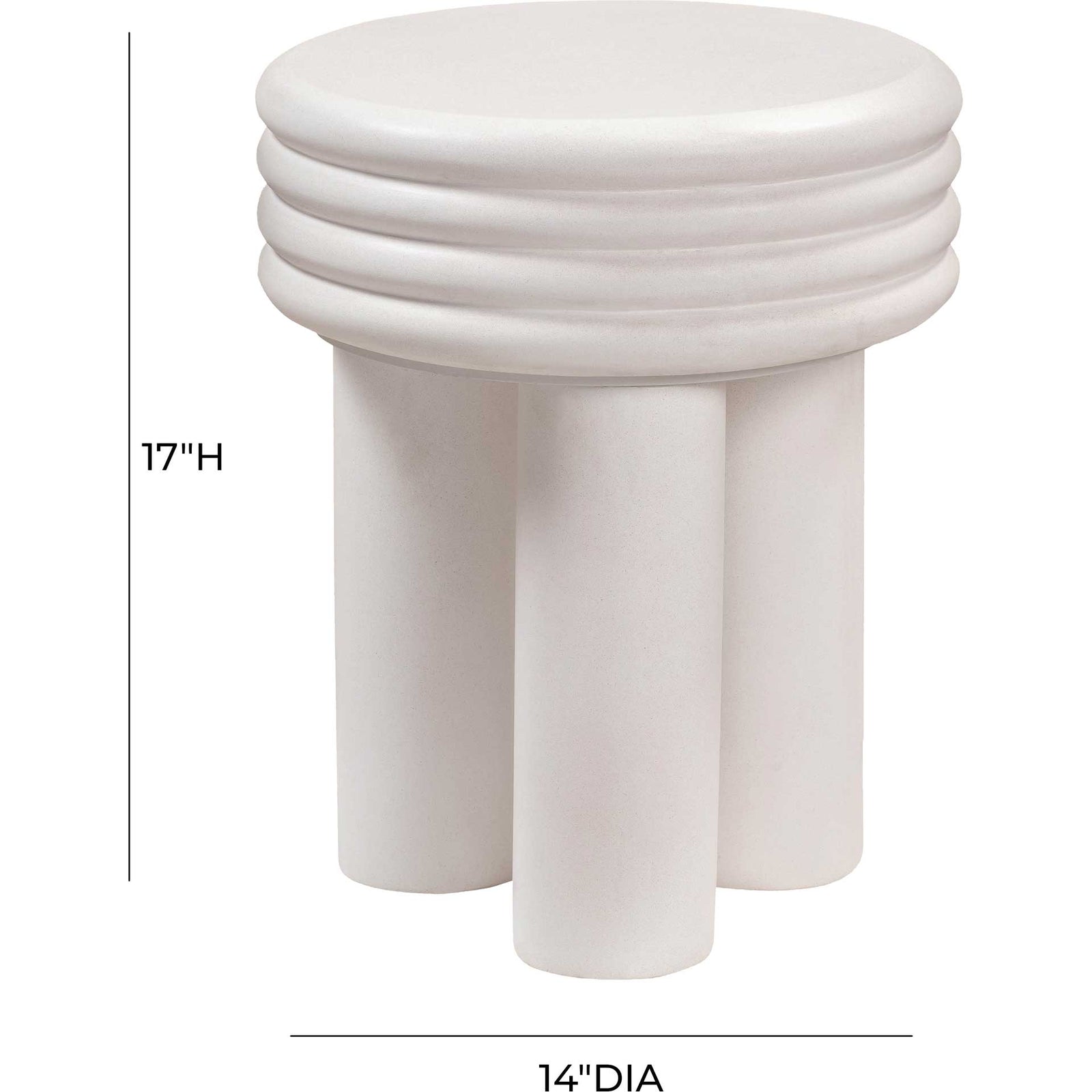 Delaney Concrete Side Table Ivory