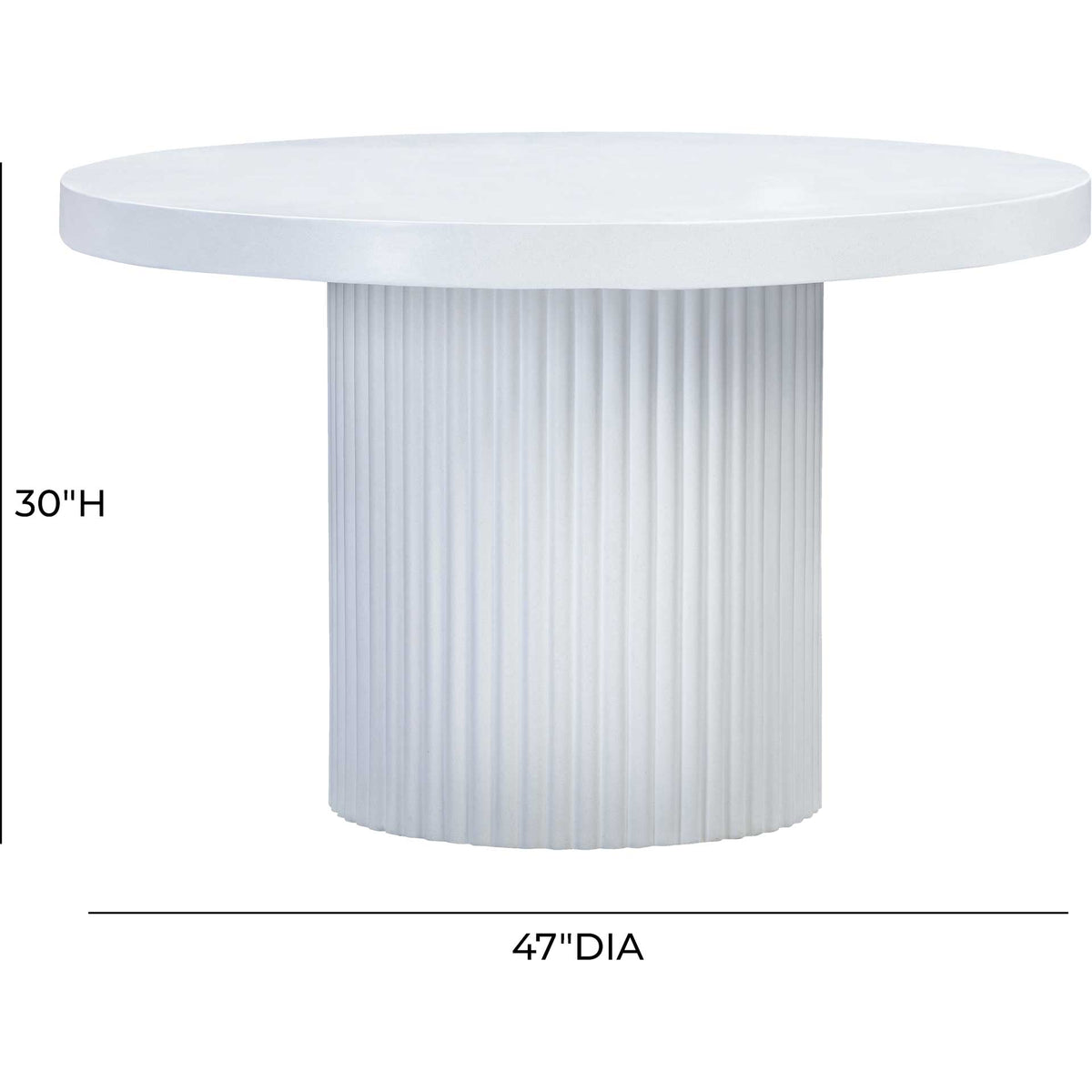 Waylon Concrete Round Dining Table Ivory