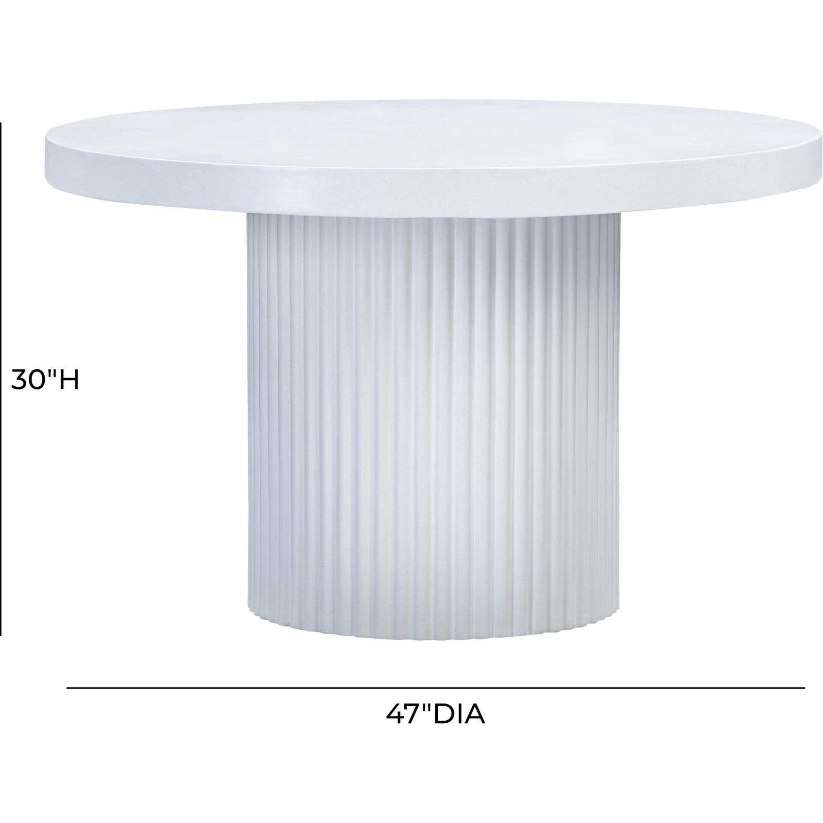 Waylon Concrete Round Dining Table Ivory