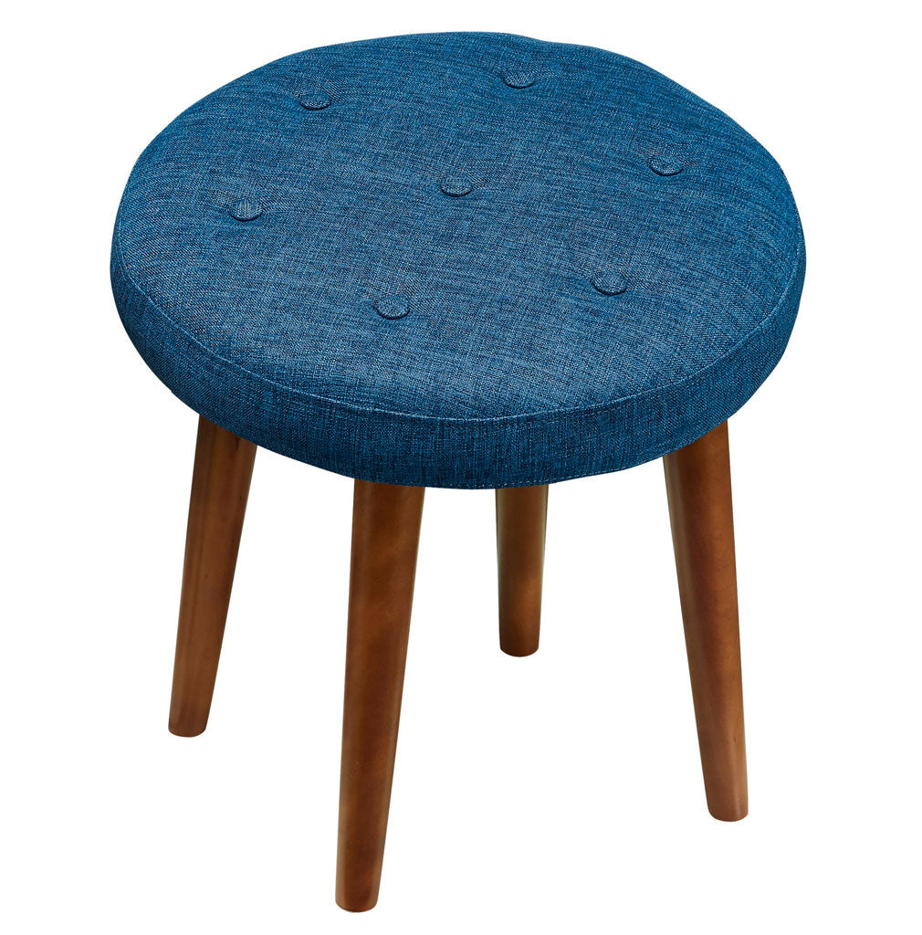 Malvern Blue Linen Stool