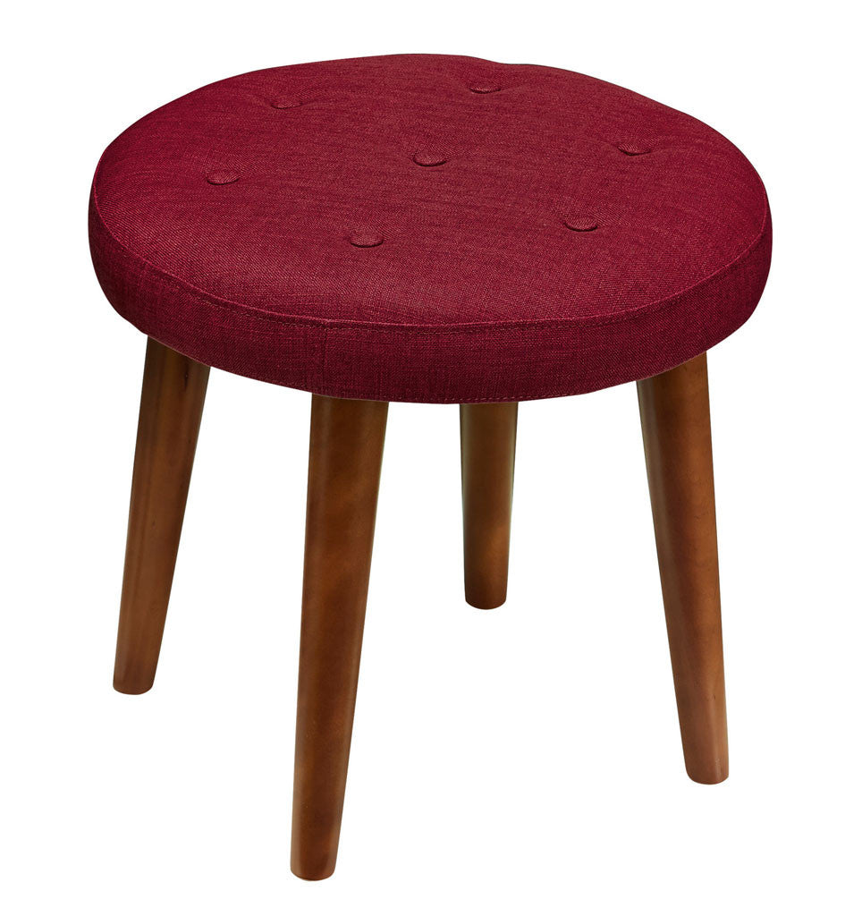 Malvern Red Linen Stool