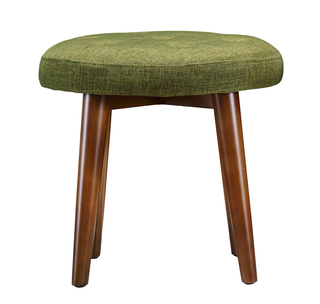 Malvern Green Linen Stool