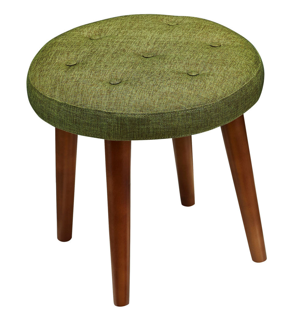Malvern Green Linen Stool