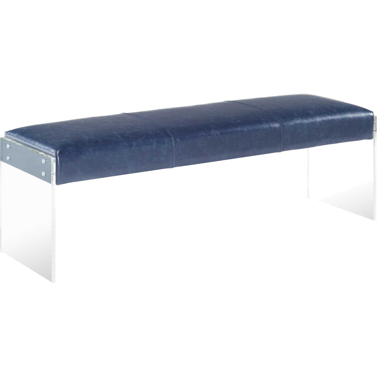 Enrica Leather/Acrylic Bench Blue