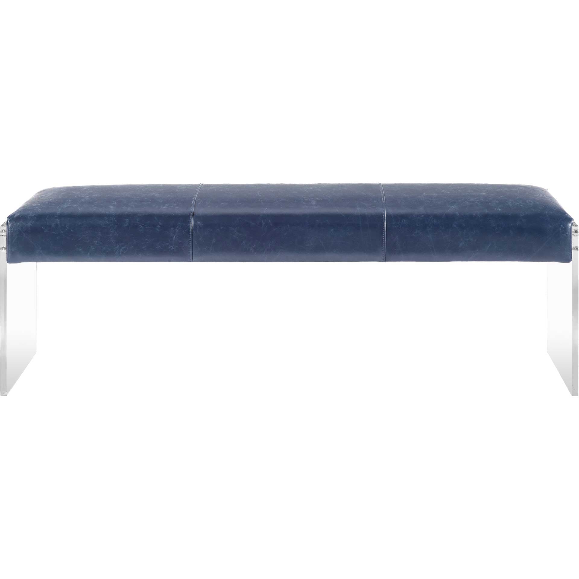 Enrica Leather/Acrylic Bench Blue