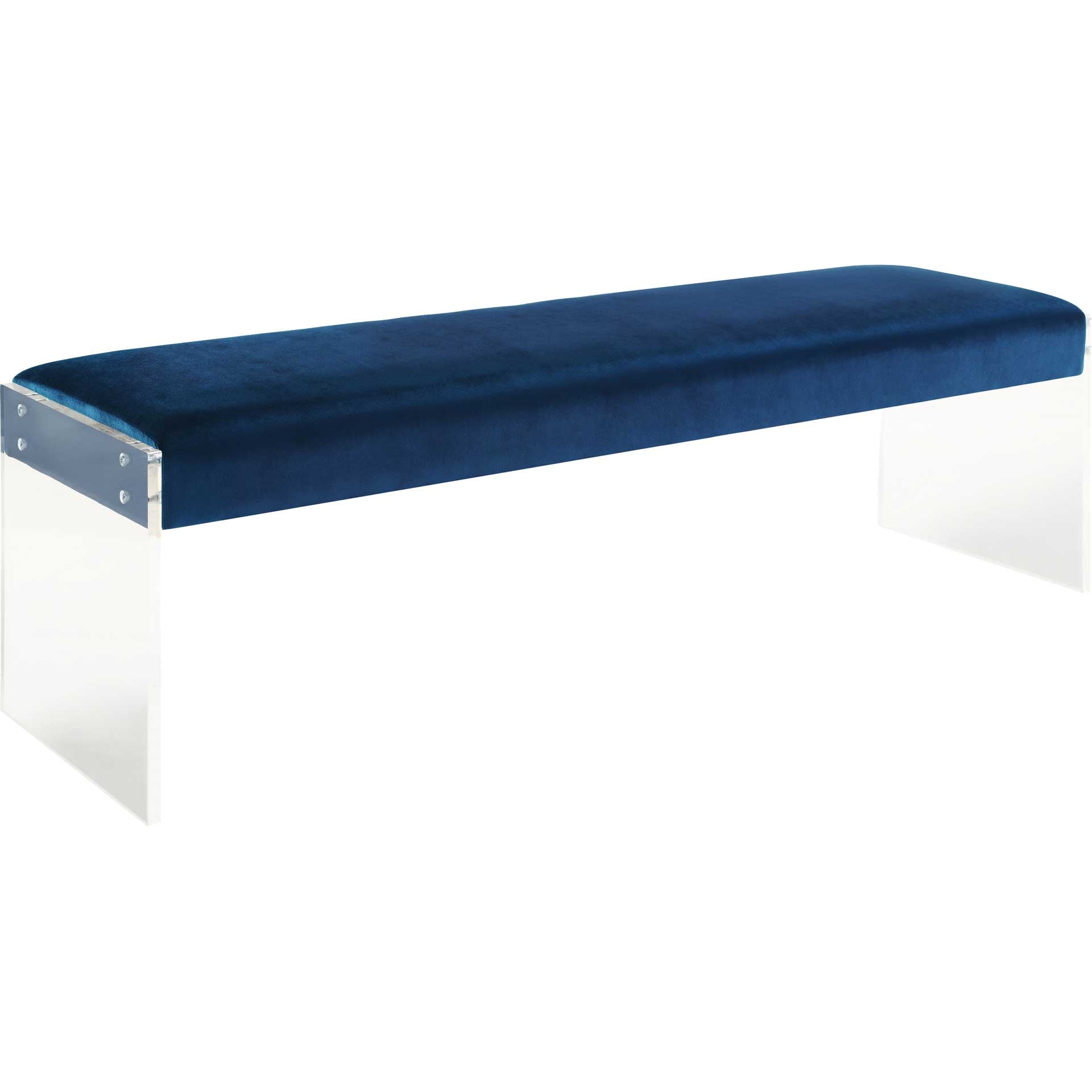 Enrica Velvet/Acrylic Bench Blue