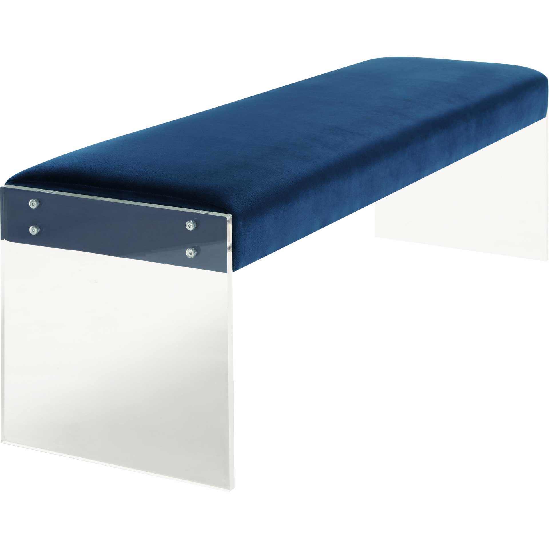 Enrica Velvet/Acrylic Bench Blue