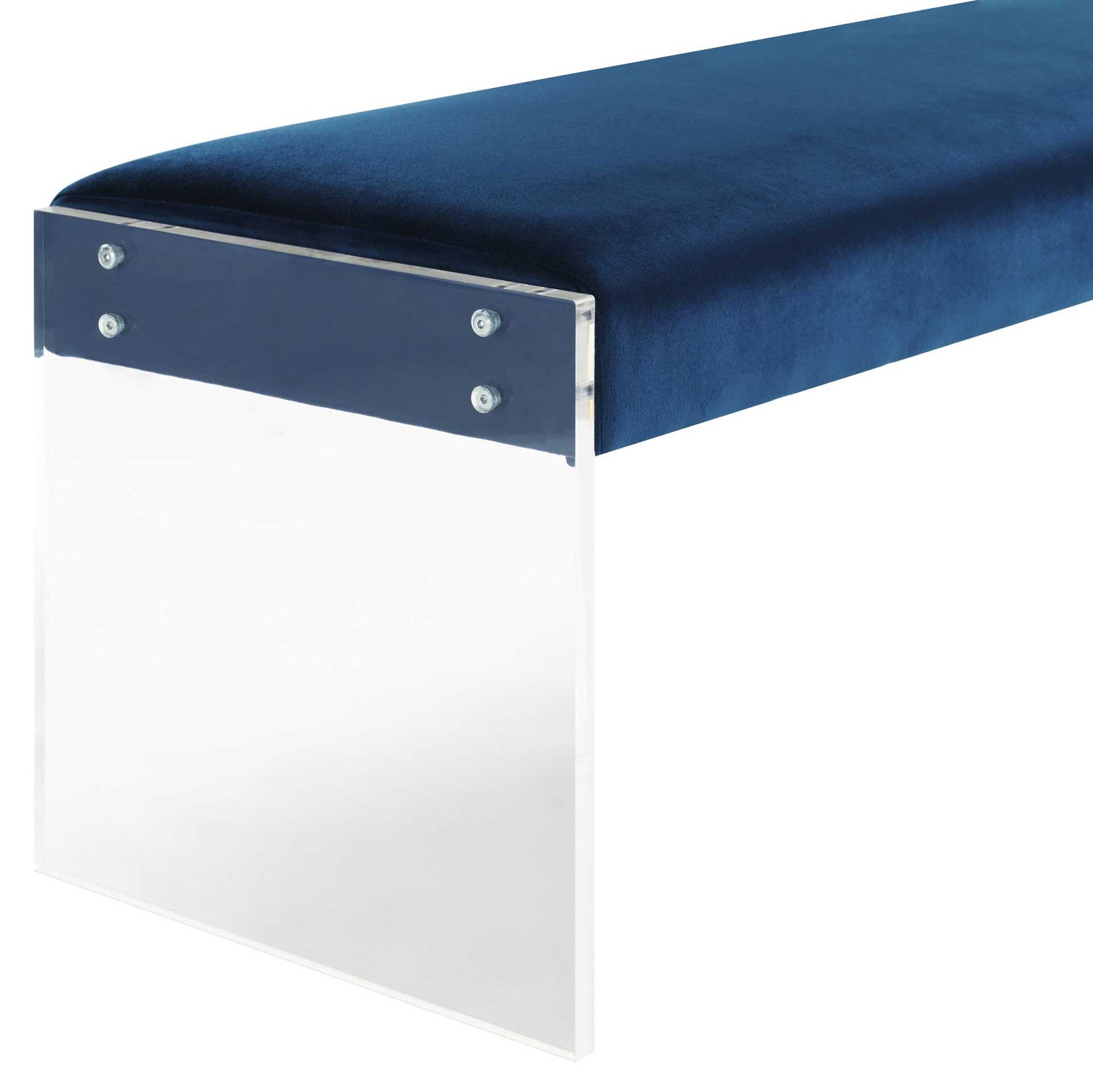 Enrica Velvet/Acrylic Bench Blue