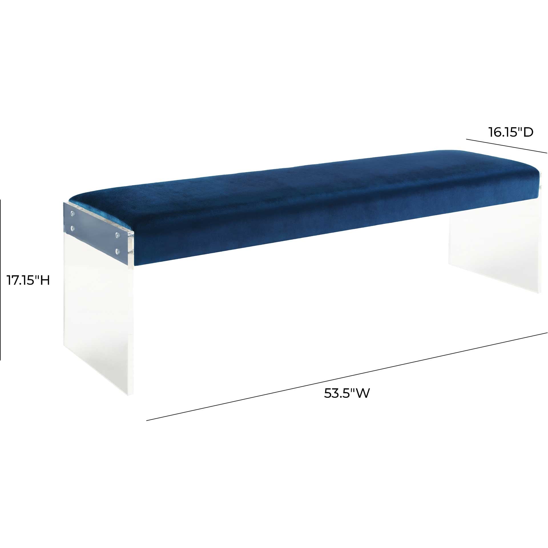 Enrica Velvet/Acrylic Bench Blue