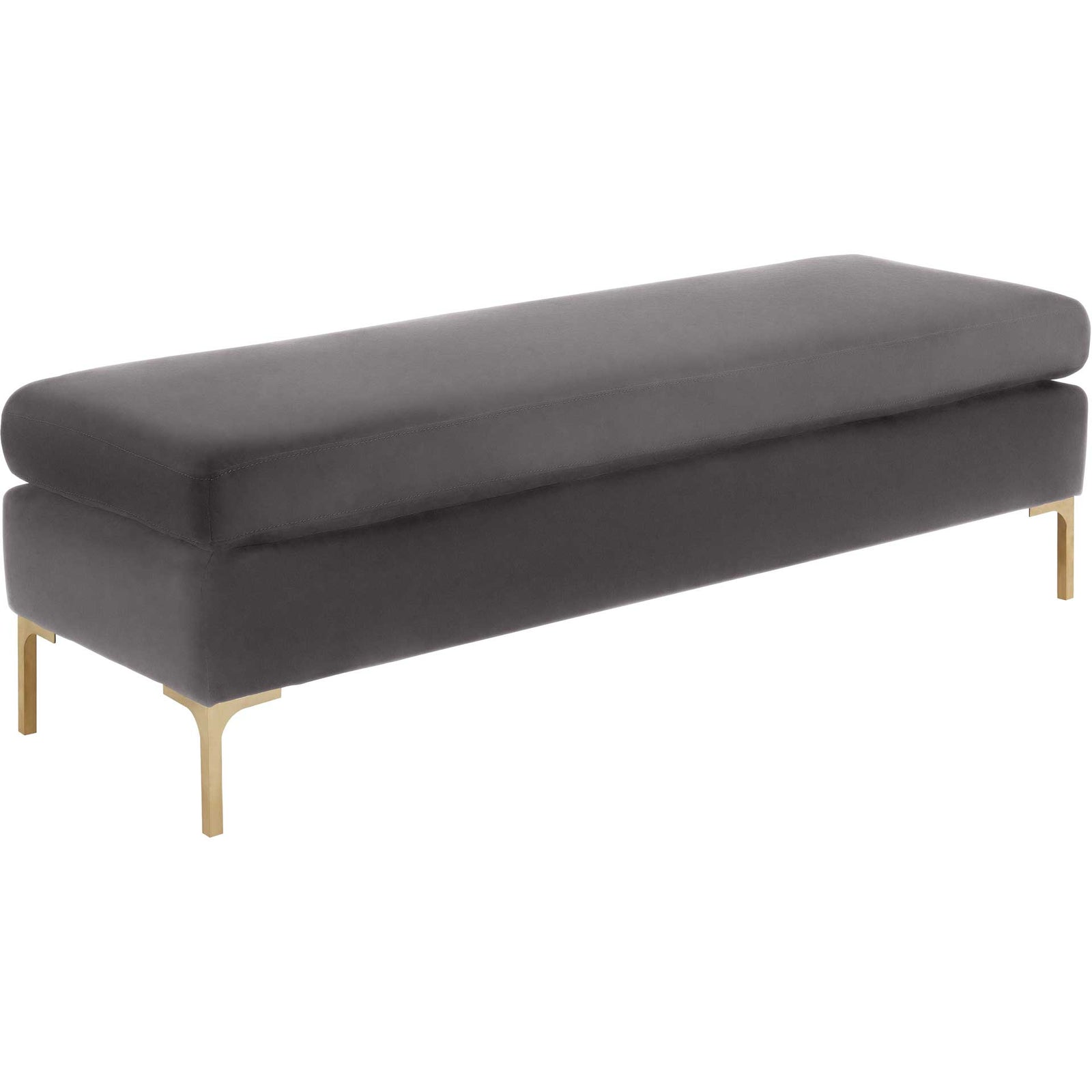 Deitria Velvet Bench Gray