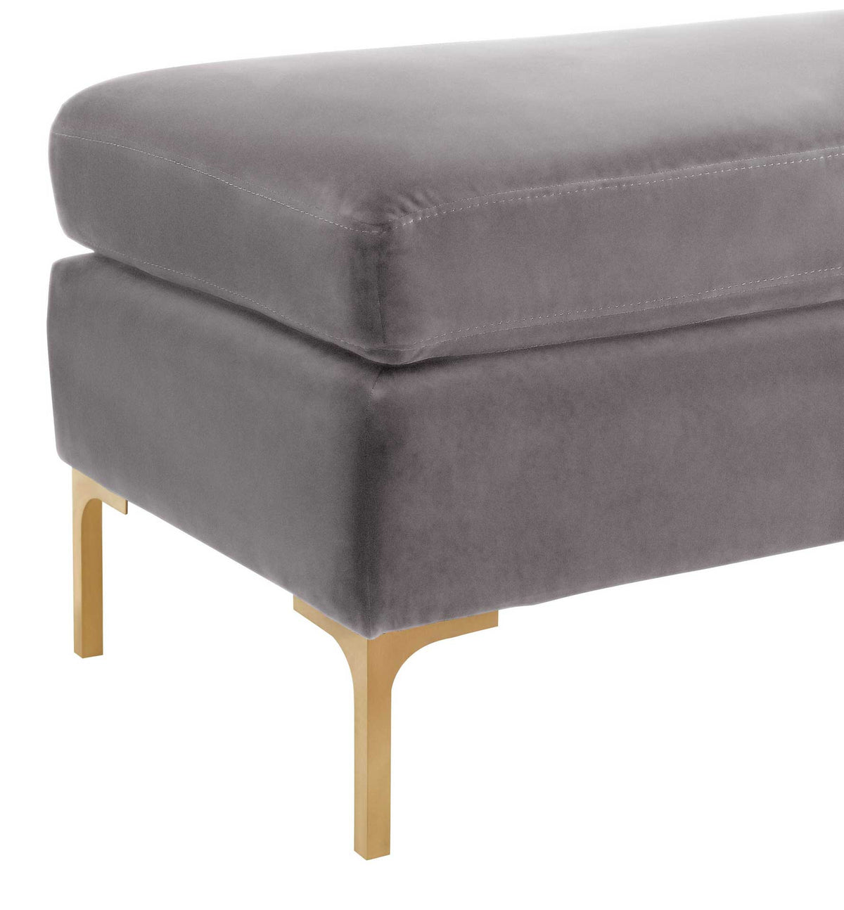 Deitria Velvet Bench Gray