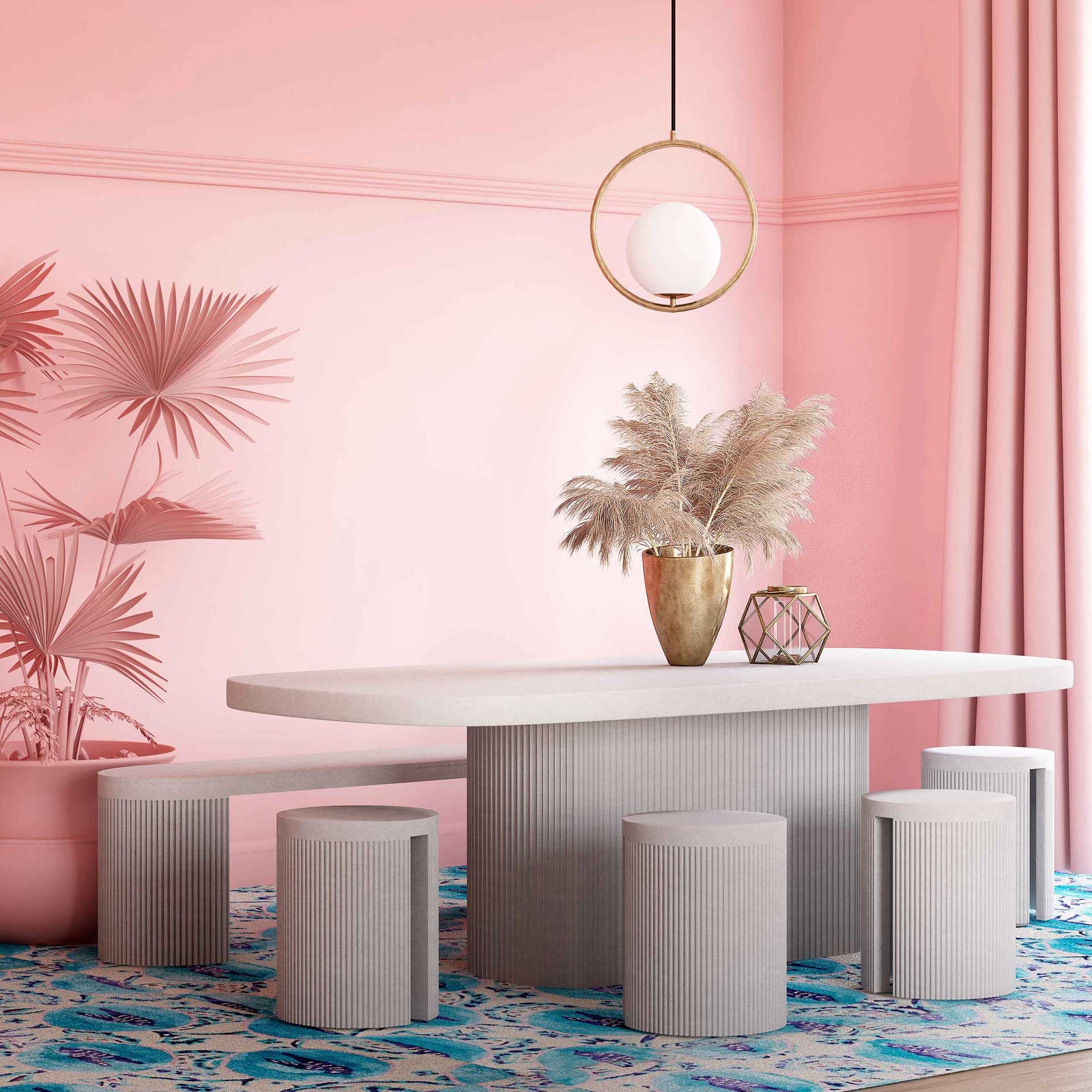 Waylon Concrete Dining Table Ivory