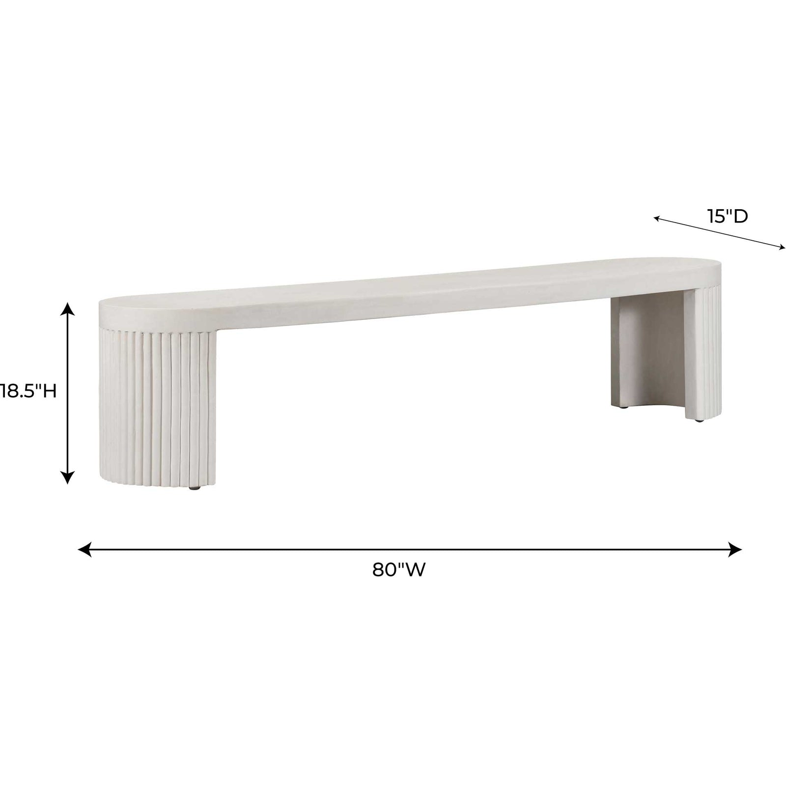Waylon Concrete Bench White