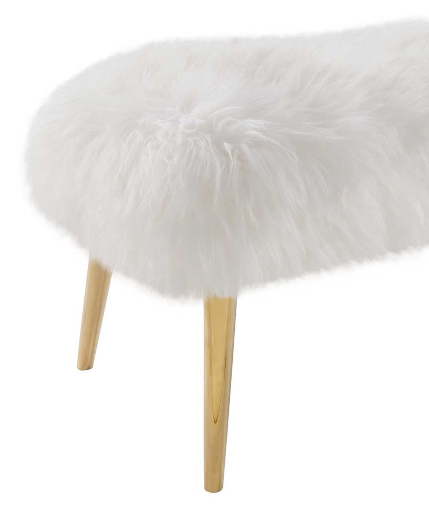 Chatou Sheepskin Bench White