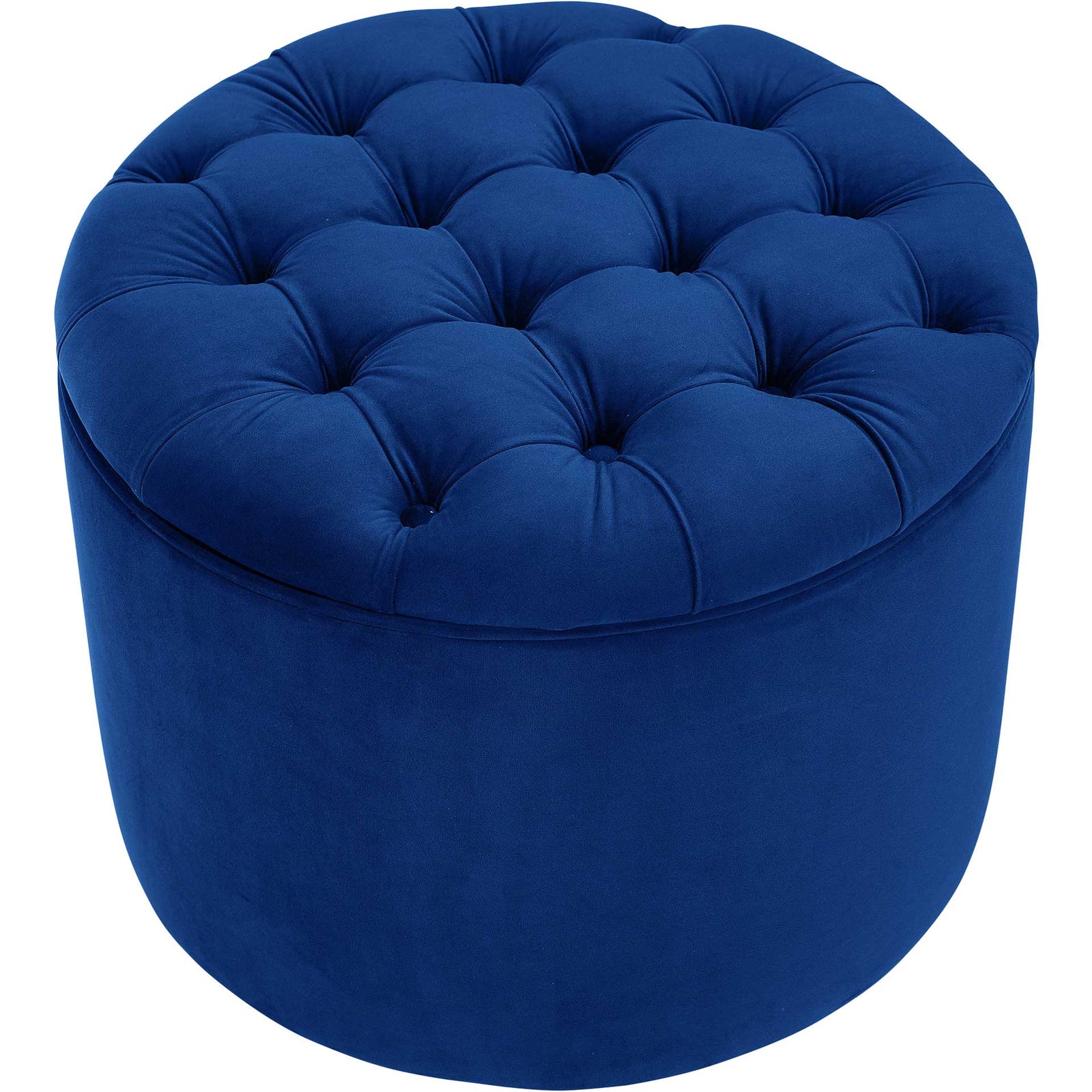 Quanita Velvet Storage Ottoman Navy