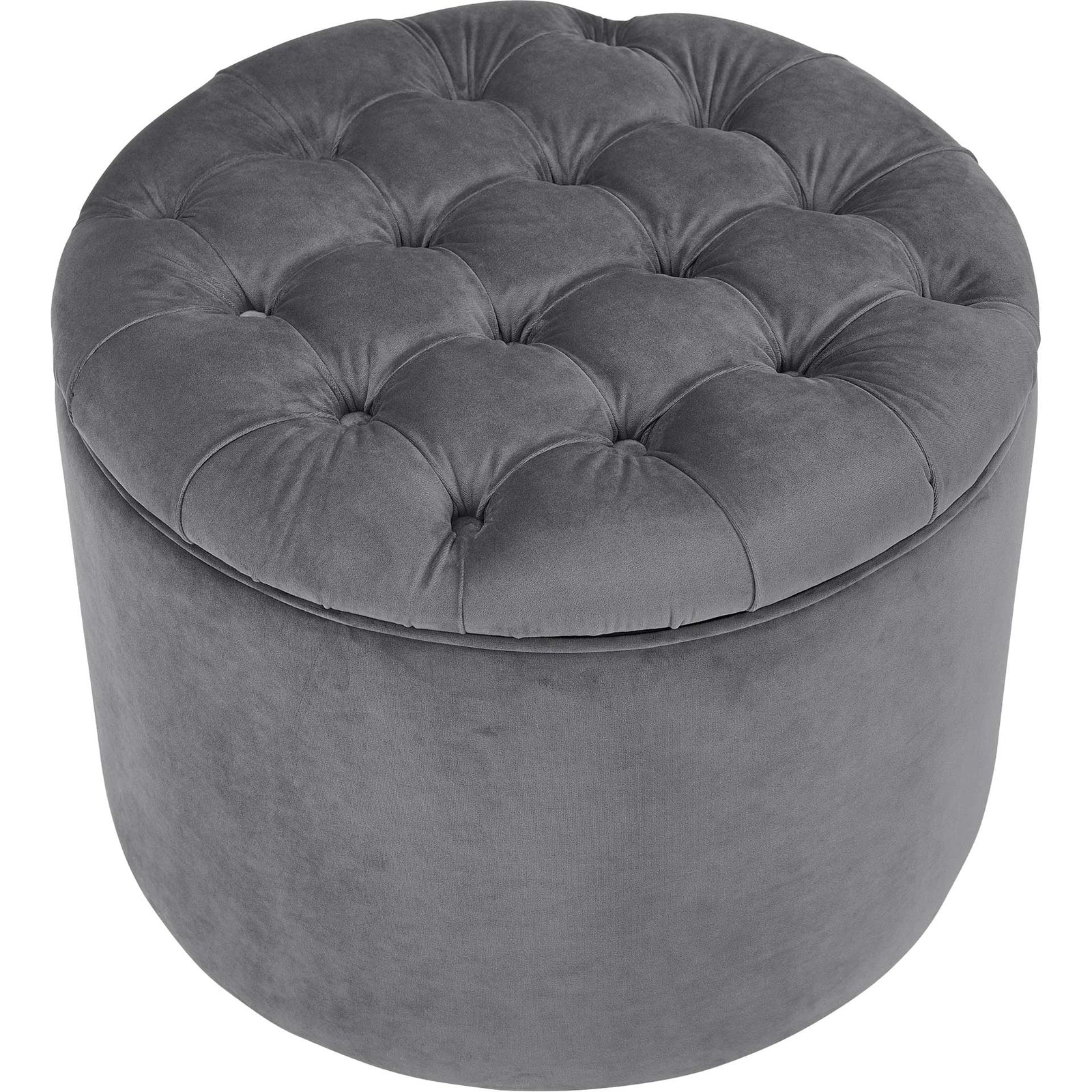 Quanita Velvet Storage Ottoman Gray