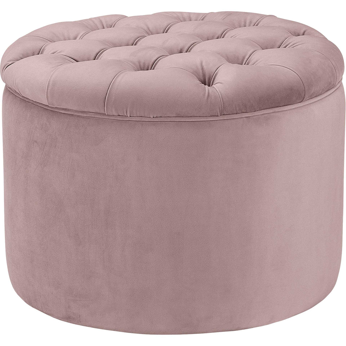 Quanita Velvet Storage Ottoman Blush