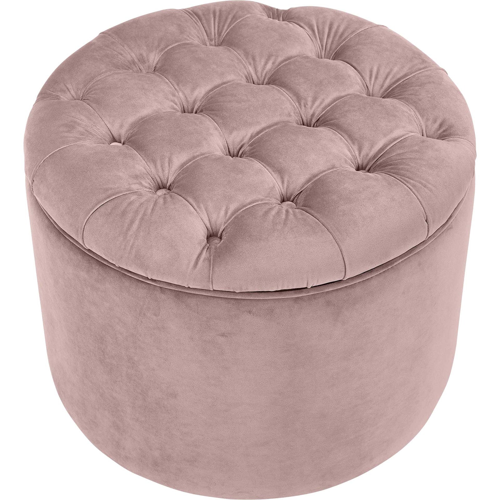 Quanita Velvet Storage Ottoman Blush