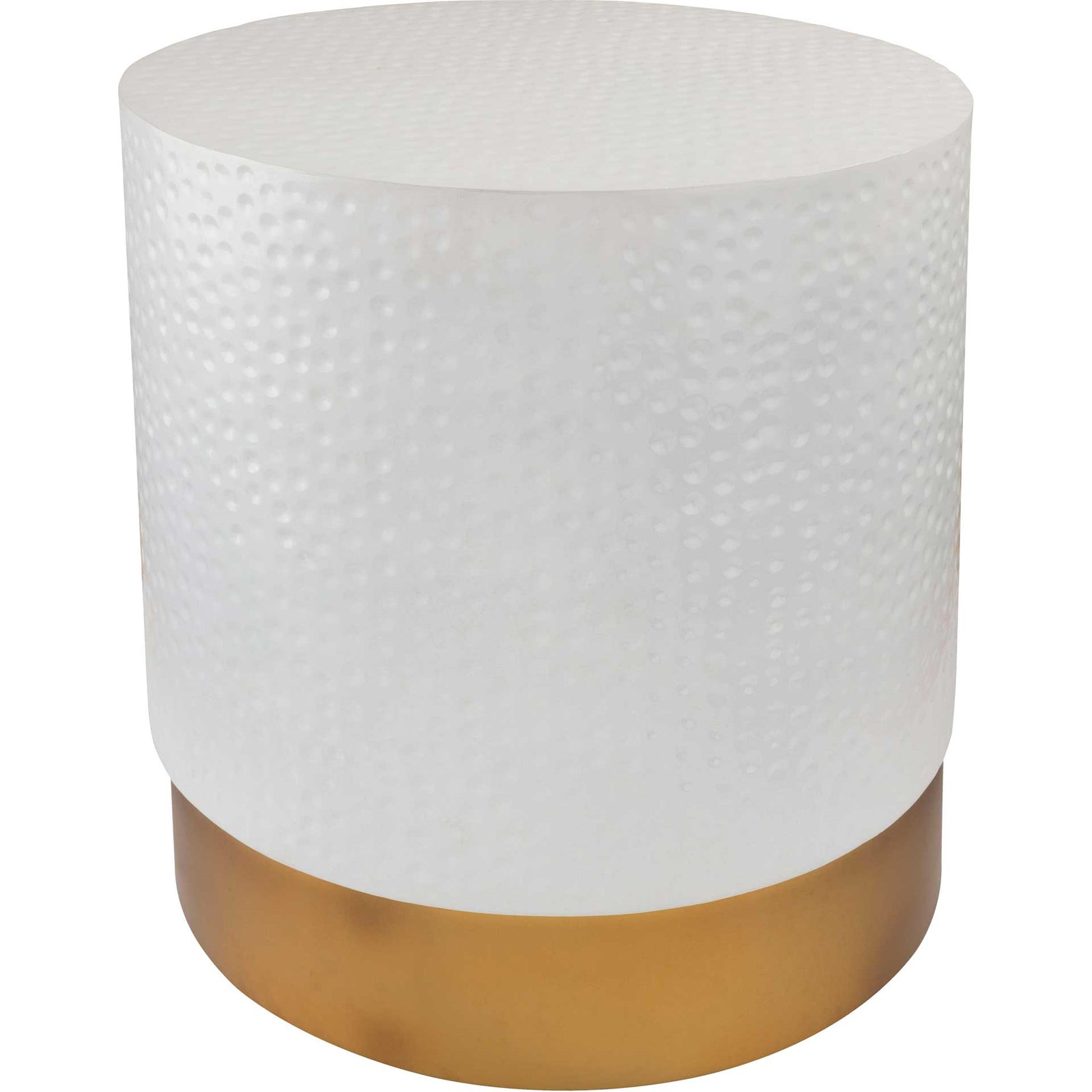 Diesel Hand Hammered Side Table White