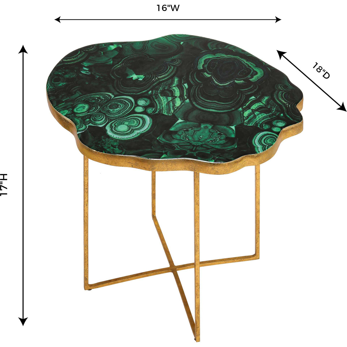Lilian Agate Side Table Gold