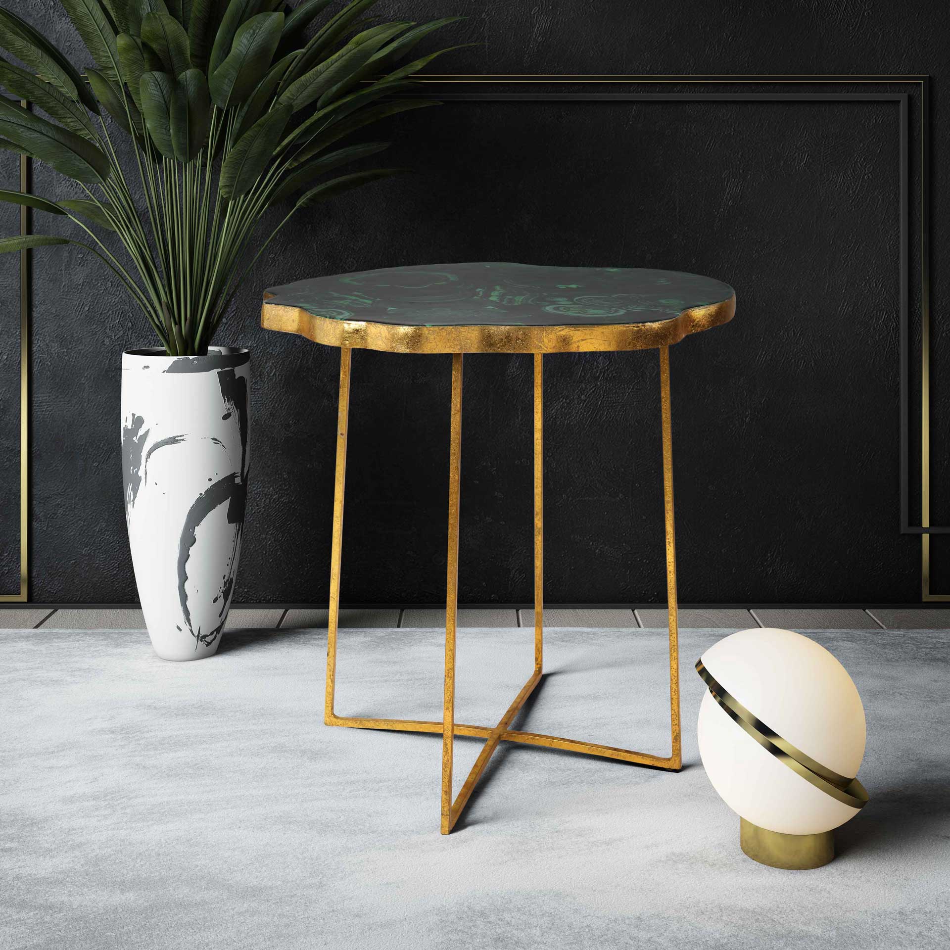 Lilian Agate Side Table Gold