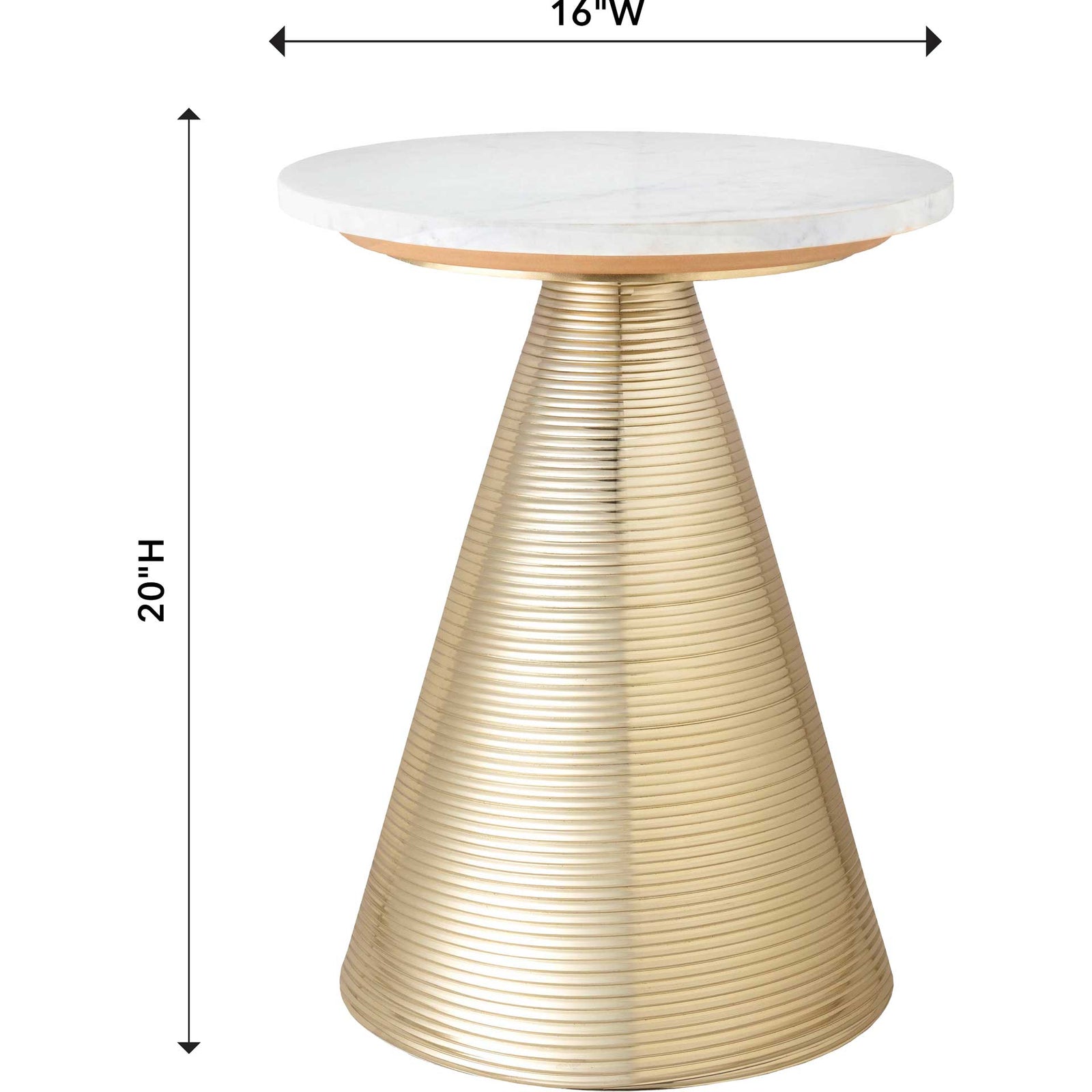 Teegan Marble Side Table White