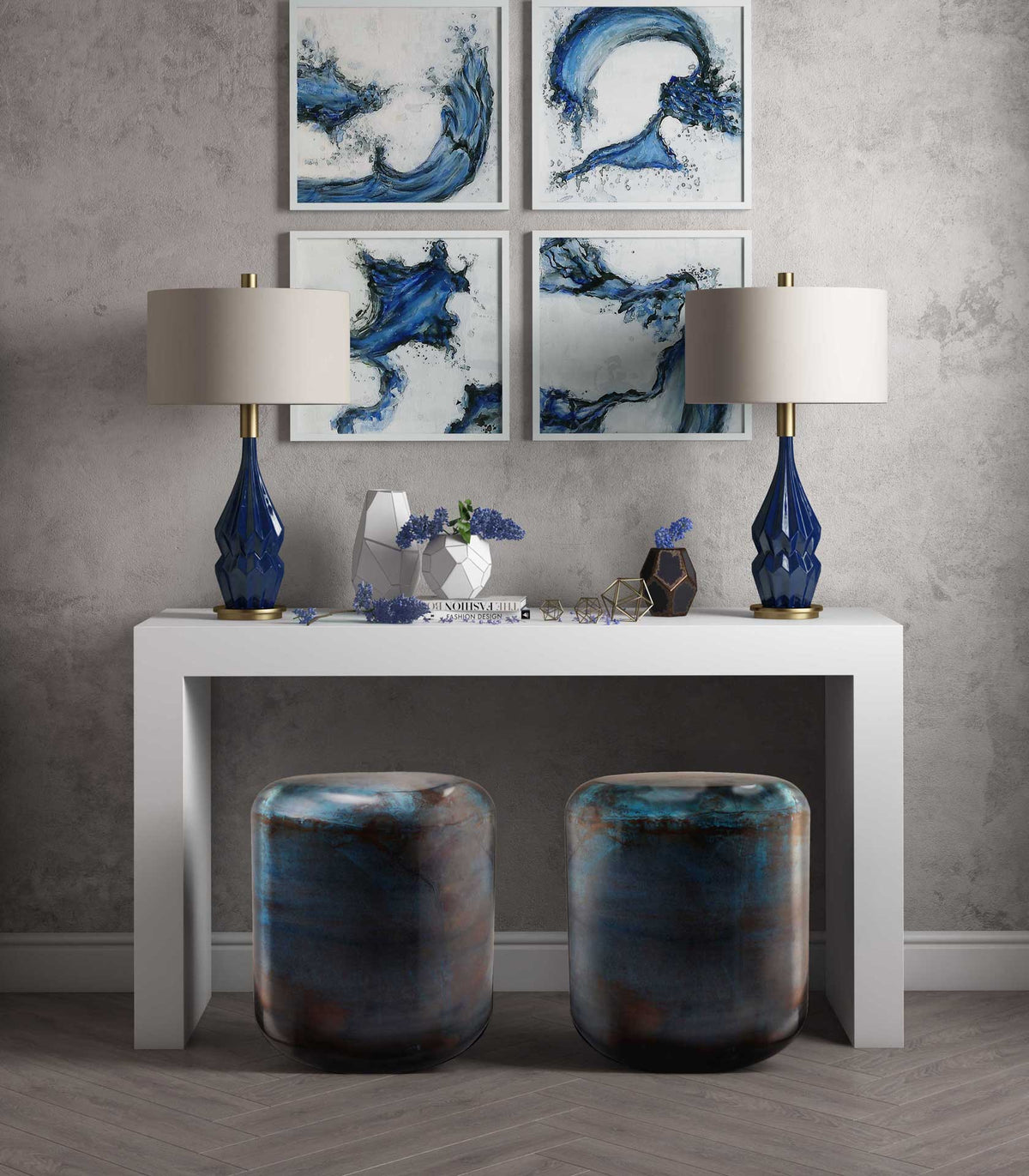 Bottle Steel Stool Blue