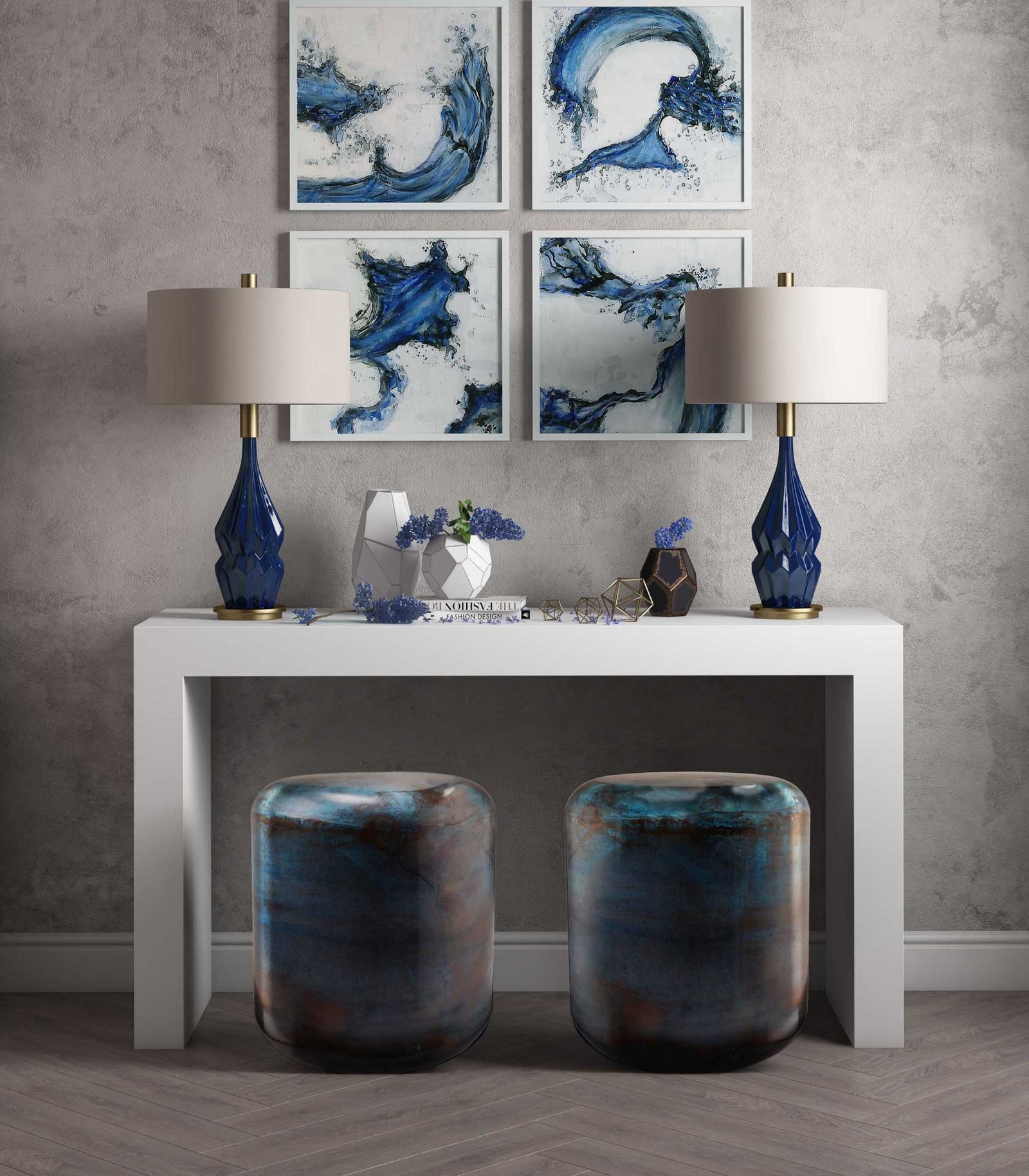 Bottle Steel Stool Blue