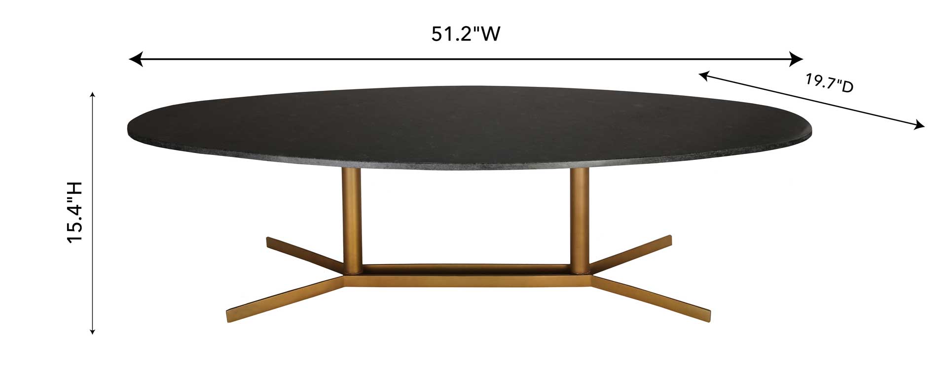 Gage Marble Coffee Table Black