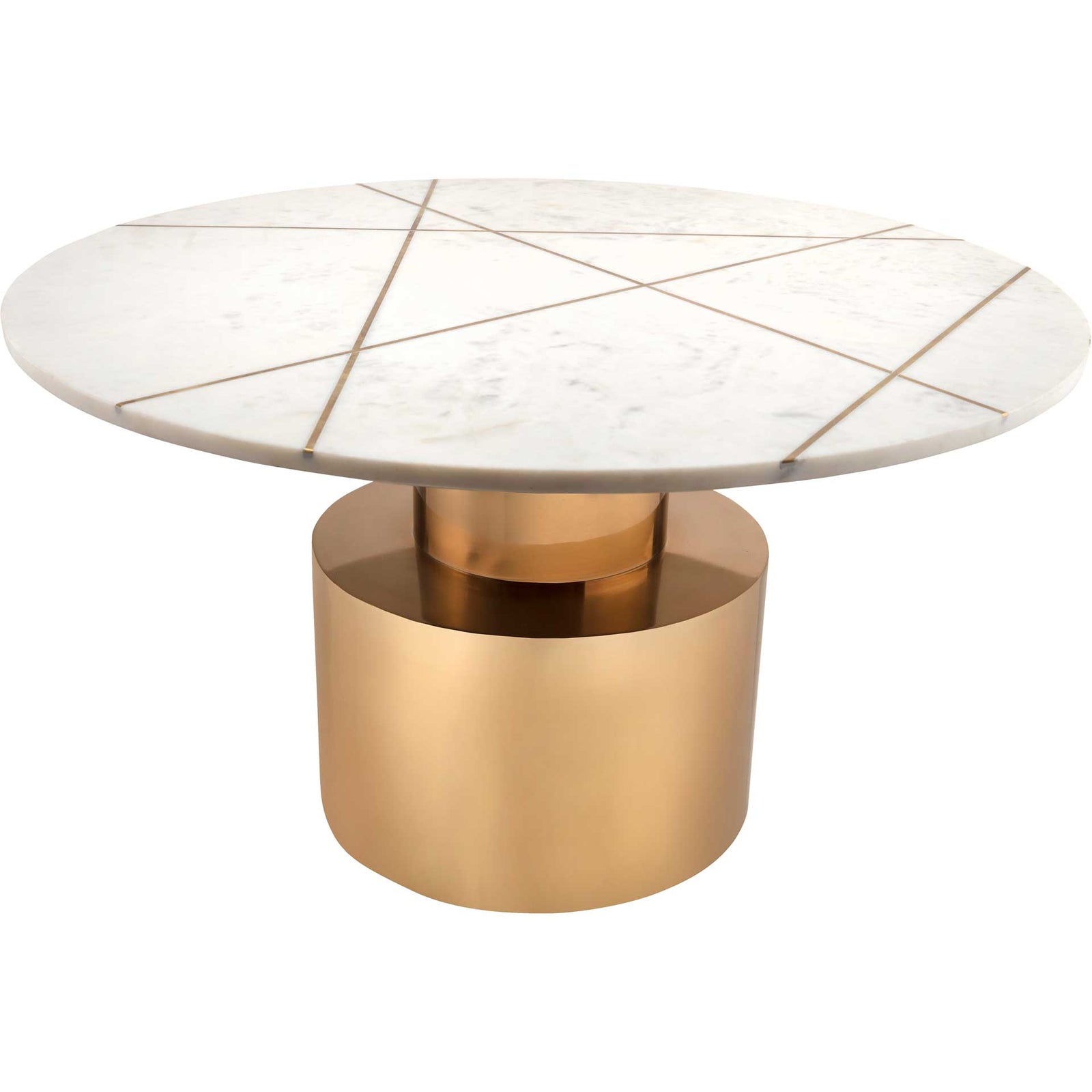 Terrence Marble Coffee Table Brass/White