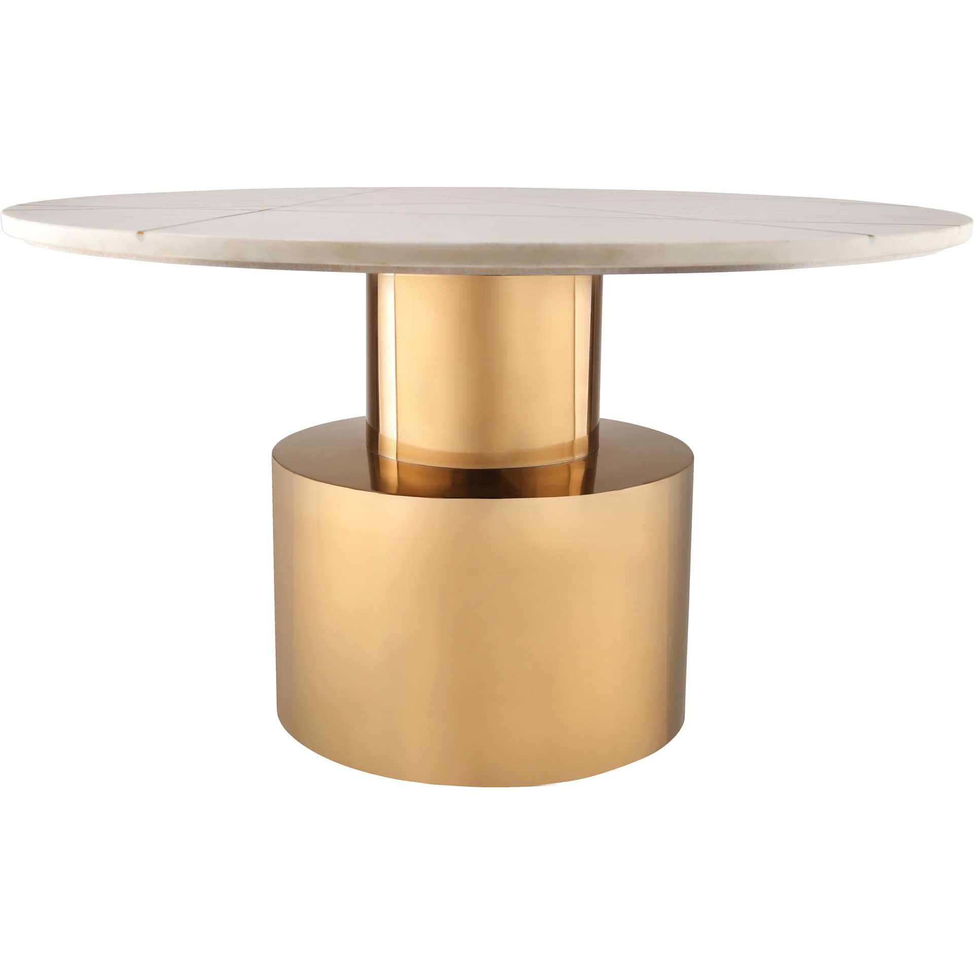 Terrence Marble Coffee Table Brass/White