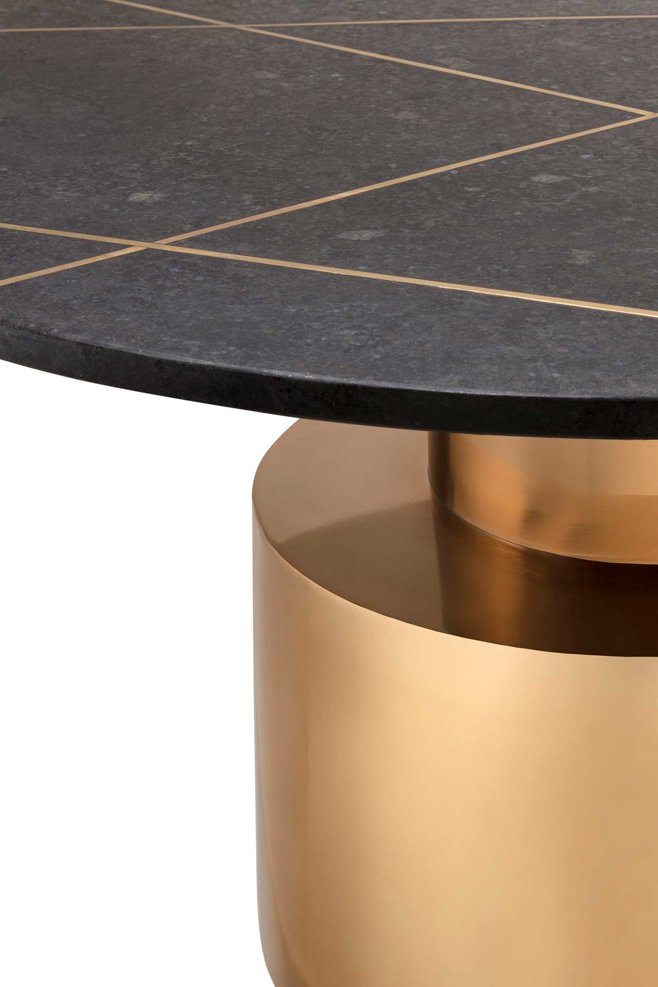 Terrence Marble Coffee Table Black/Brass