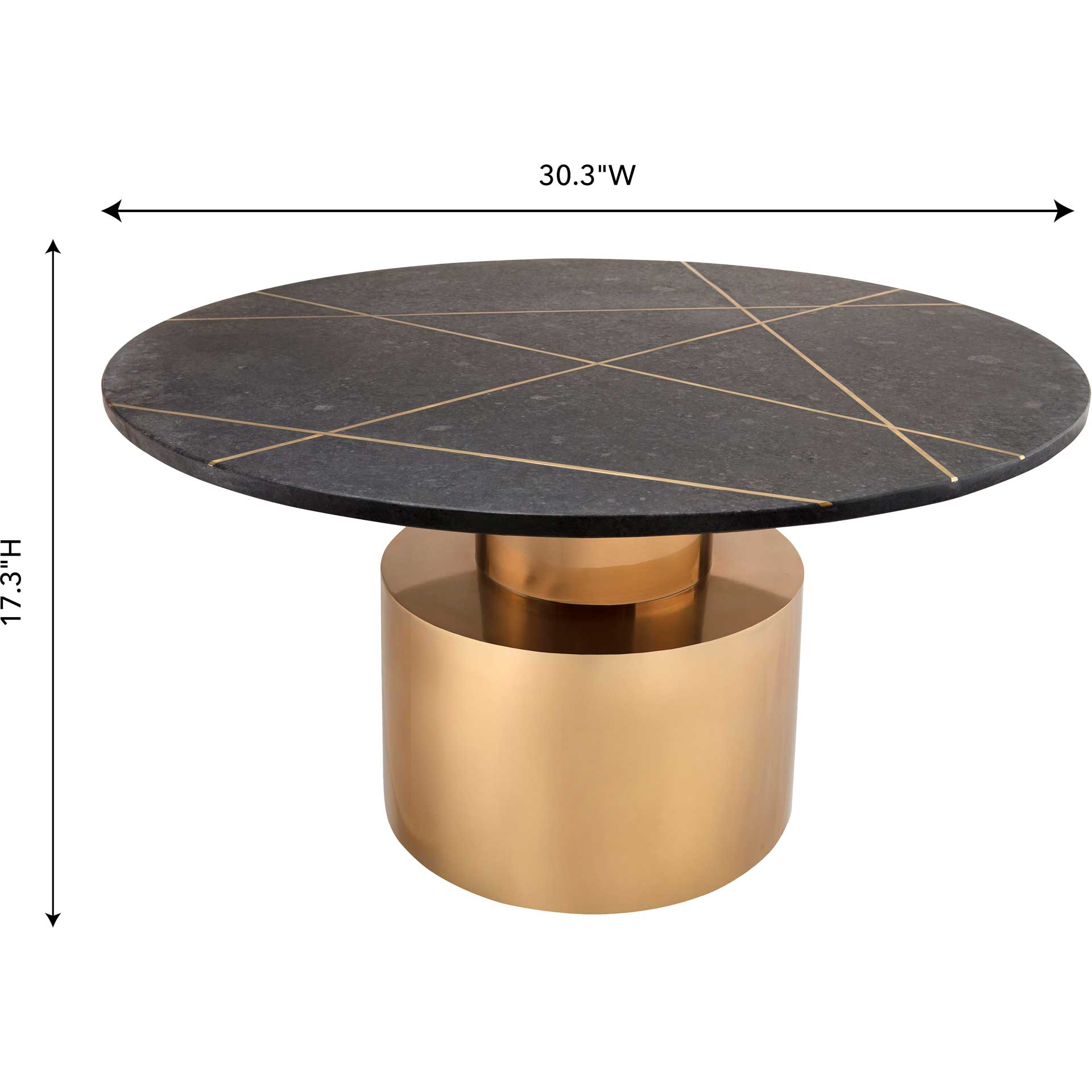 Terrence Marble Coffee Table Black/Brass