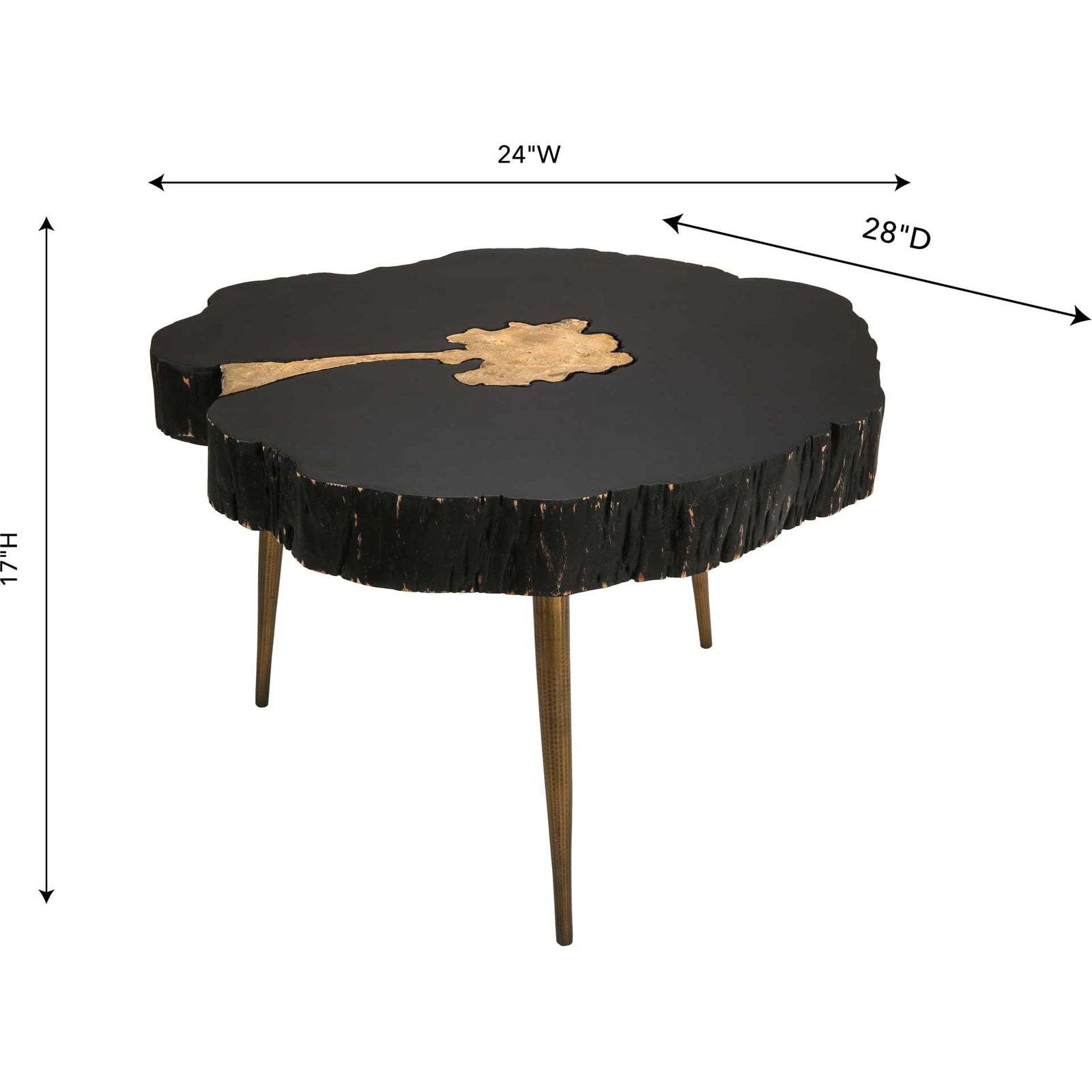 Tieton Coffee Table Black/Brass
