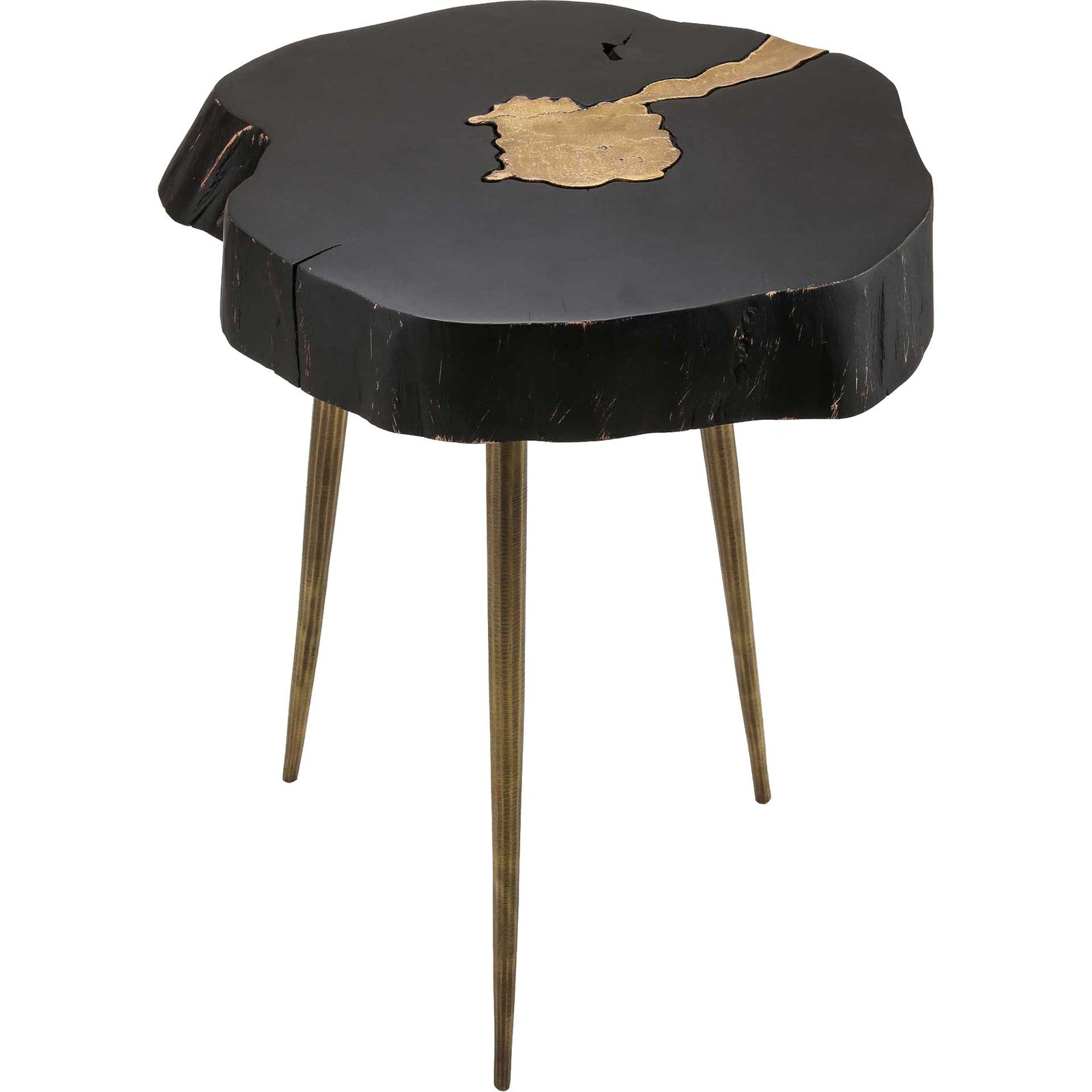 Tieton Side Table Black/Brass